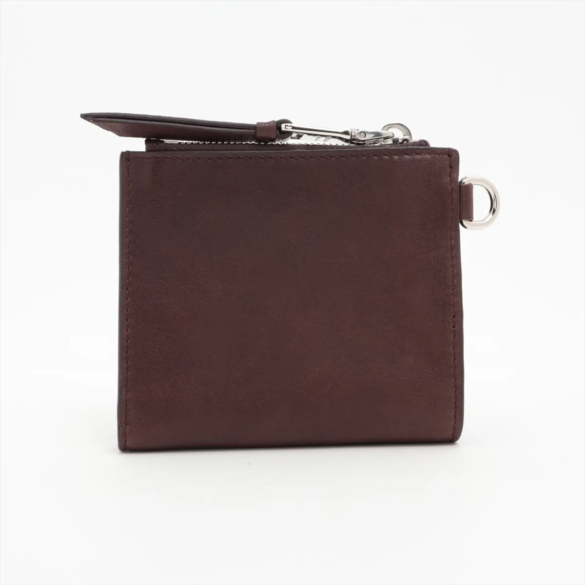 Triangle Logo 2ML049 Leather Compact Wallet Brown — view 2