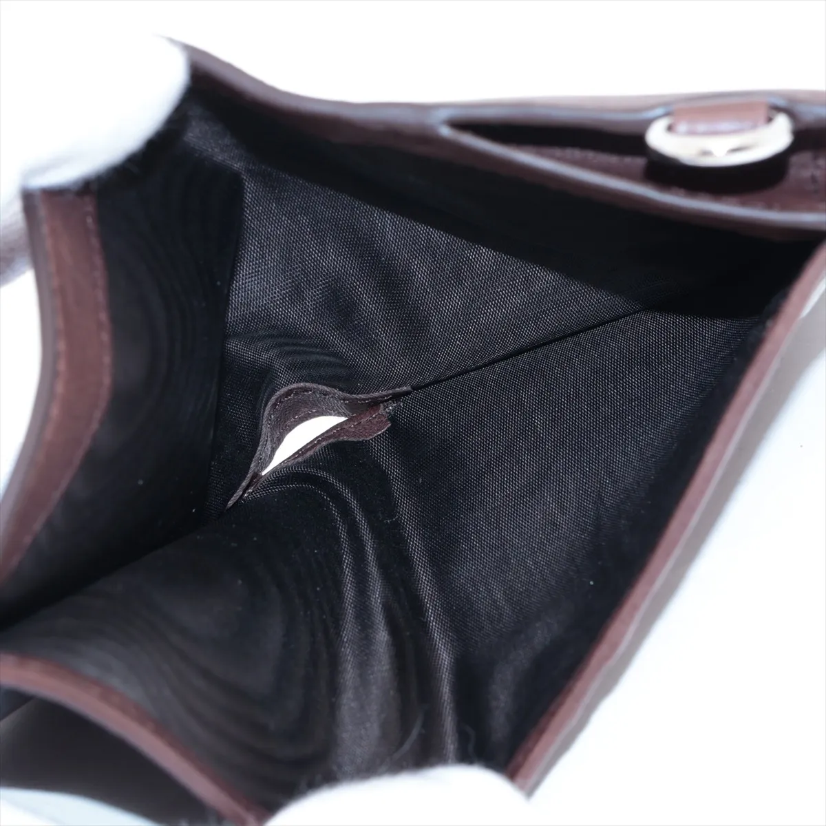 Triangle Logo 2ML049 Leather Compact Wallet Brown — view 4