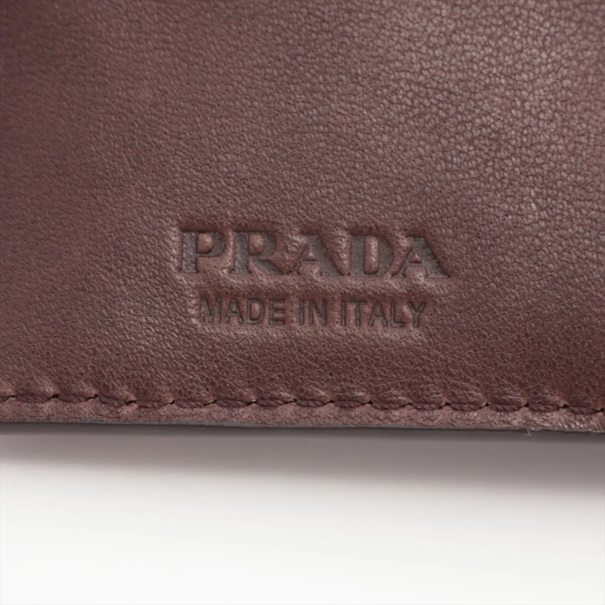 Triangle Logo 2ML049 Leather Compact Wallet Brown — view 6