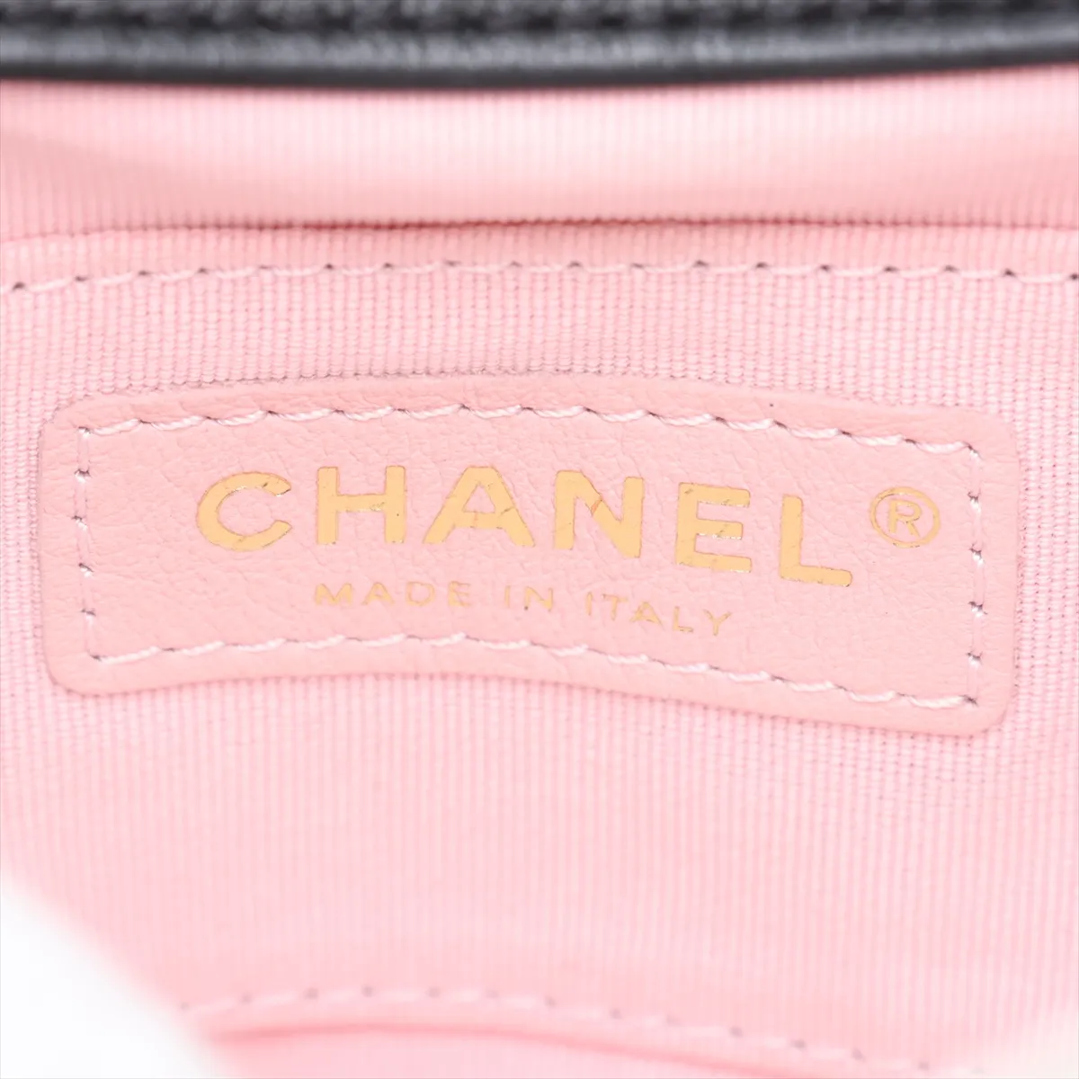 Coco Mark Tweed x Leather Chain Shoulder Bag, Pink x Black, Gold Hardware, JU26PCHH, Random Plate — view 9