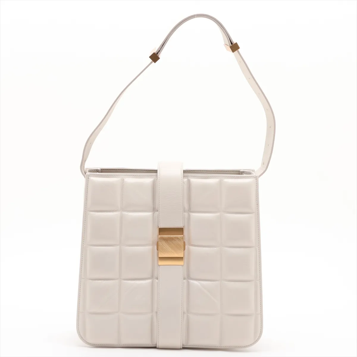 Marie Leather Shoulder Bag, White