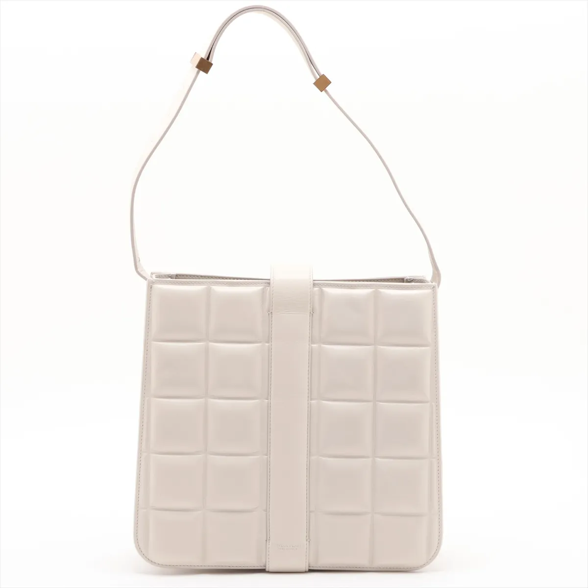 Marie Leather Shoulder Bag, White — view 2