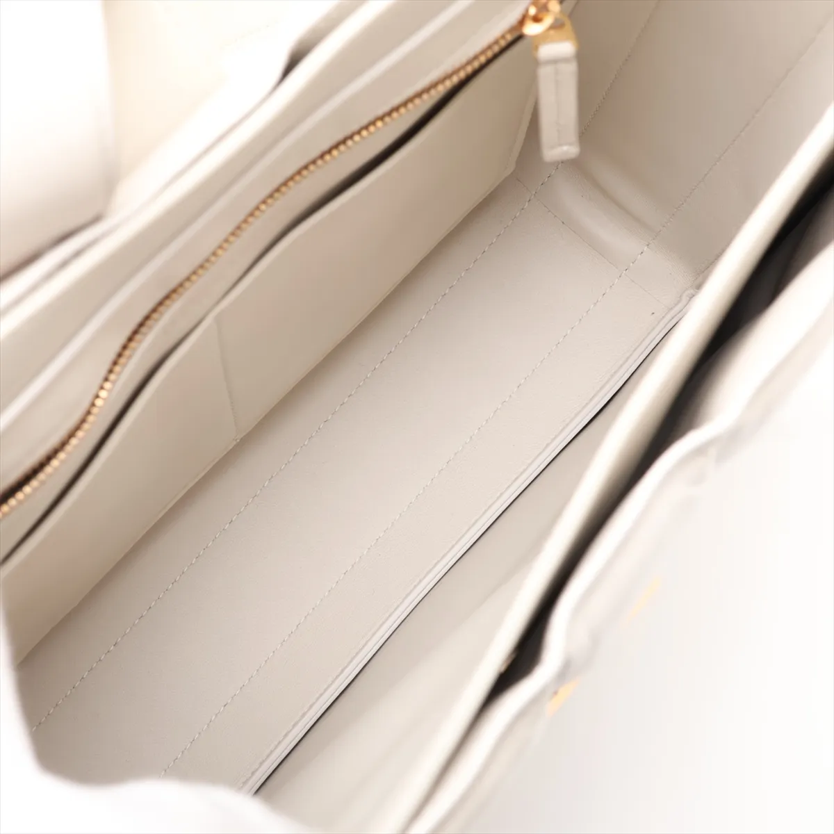 Marie Leather Shoulder Bag, White — view 6
