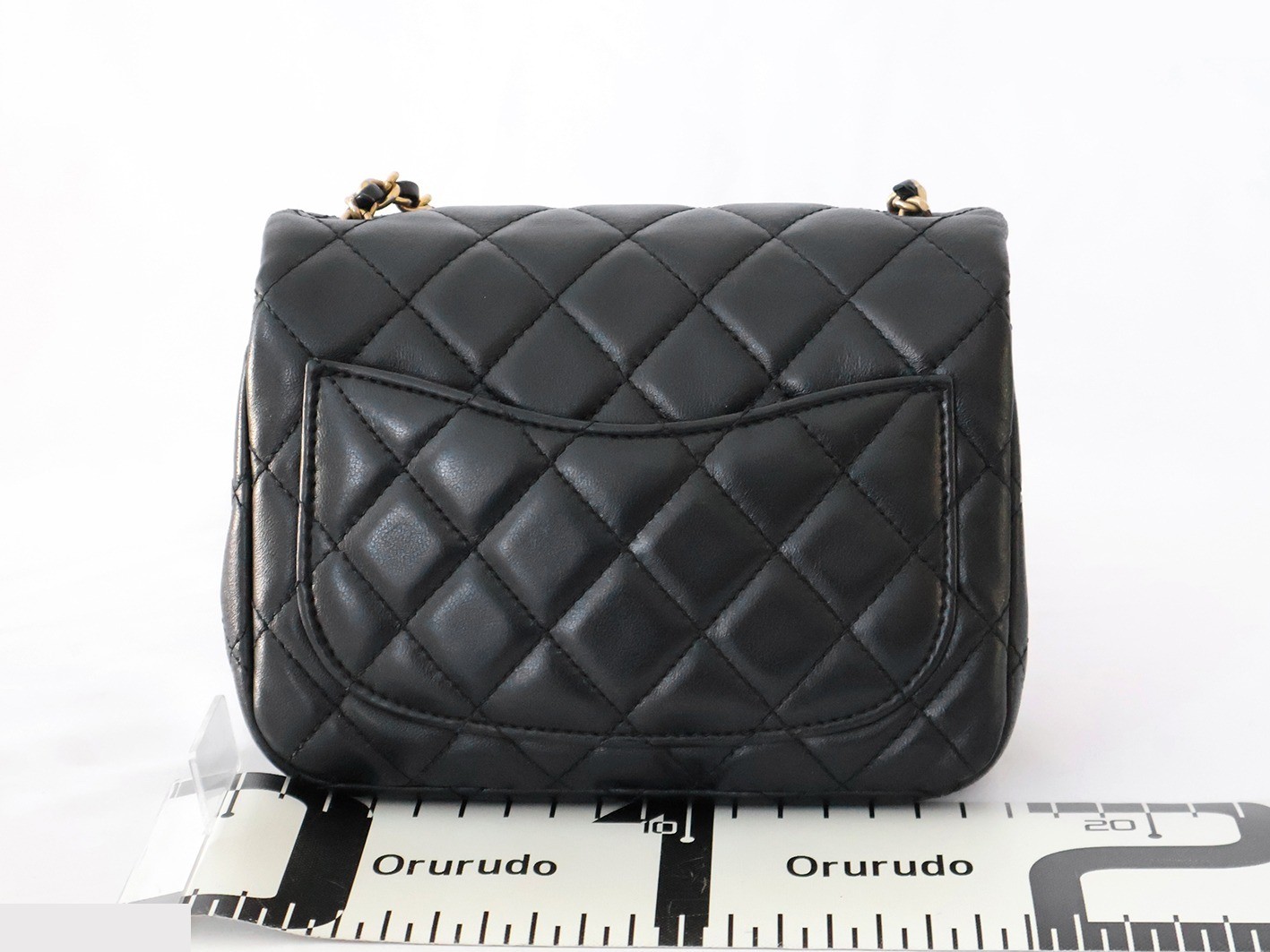 Mini Matelassé Lambskin Chain Shoulder Bag, Black — view 2
