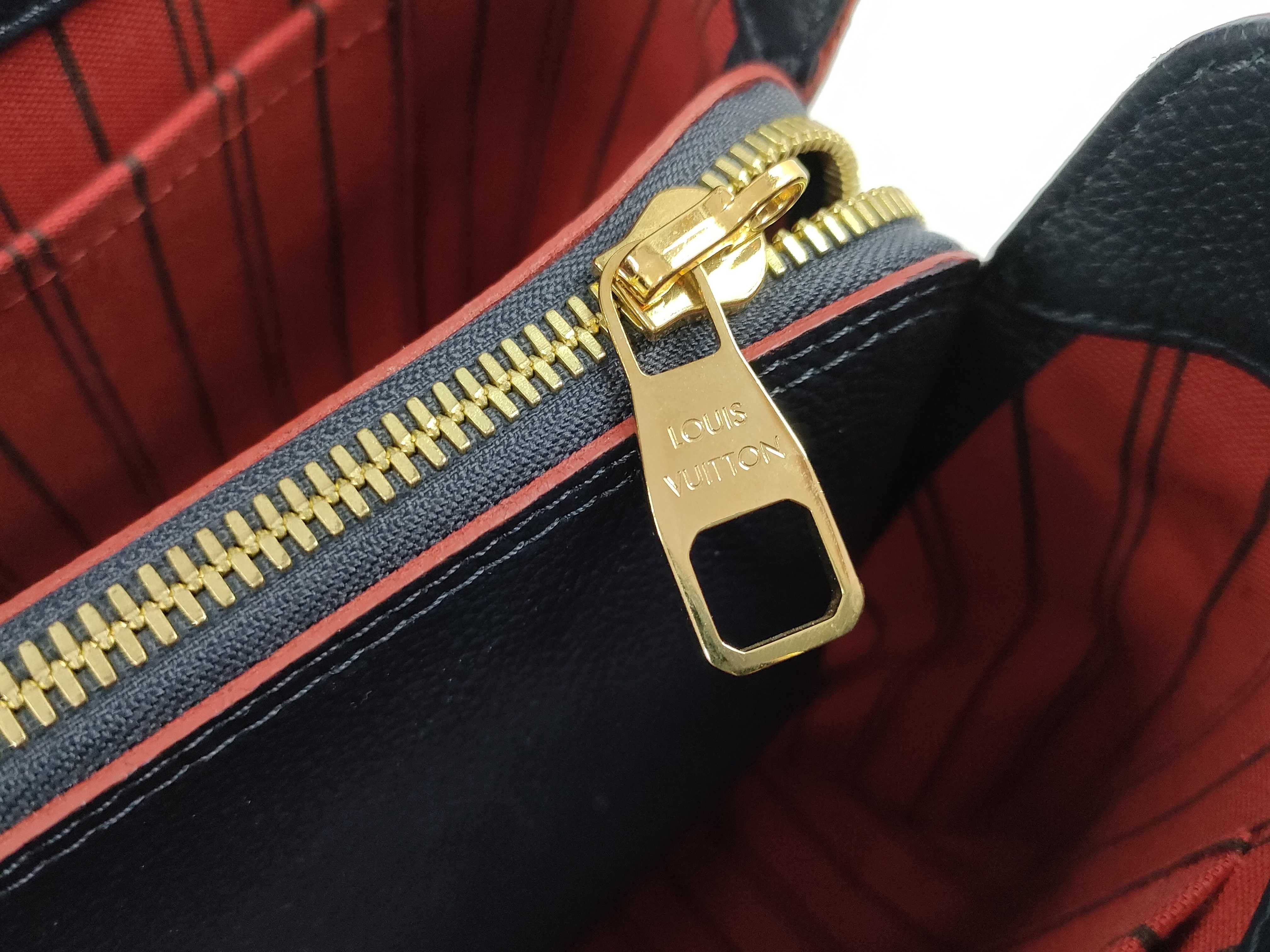 Monogram Empreinte Leather Marine Rouge Montaigne MM Handbag — view 13