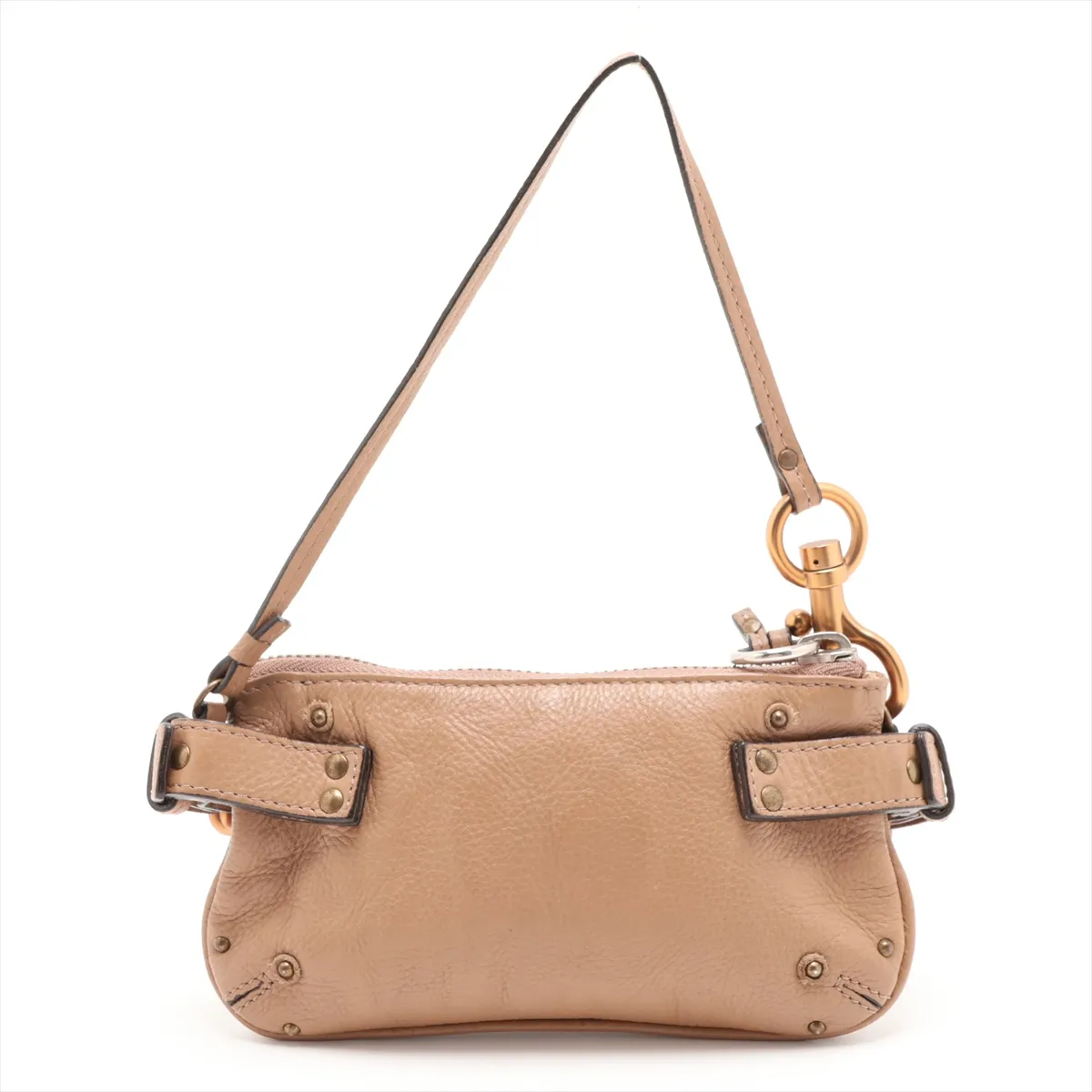 Paddington Leather Handbag, Beige — view 2