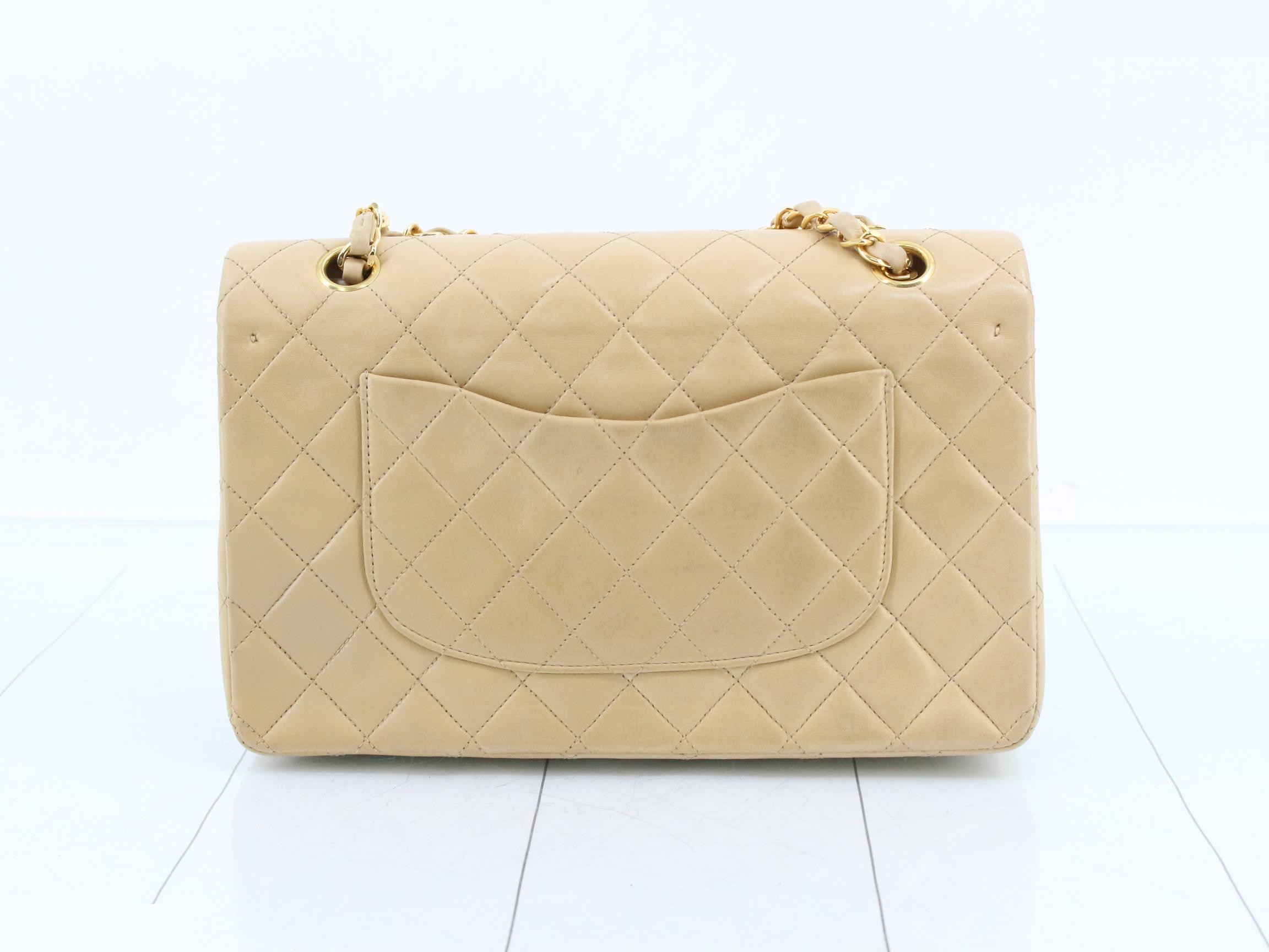 Matelassé 25 Double Flap Lambskin Chain Shoulder Bag, Beige, Series 2 — view 2