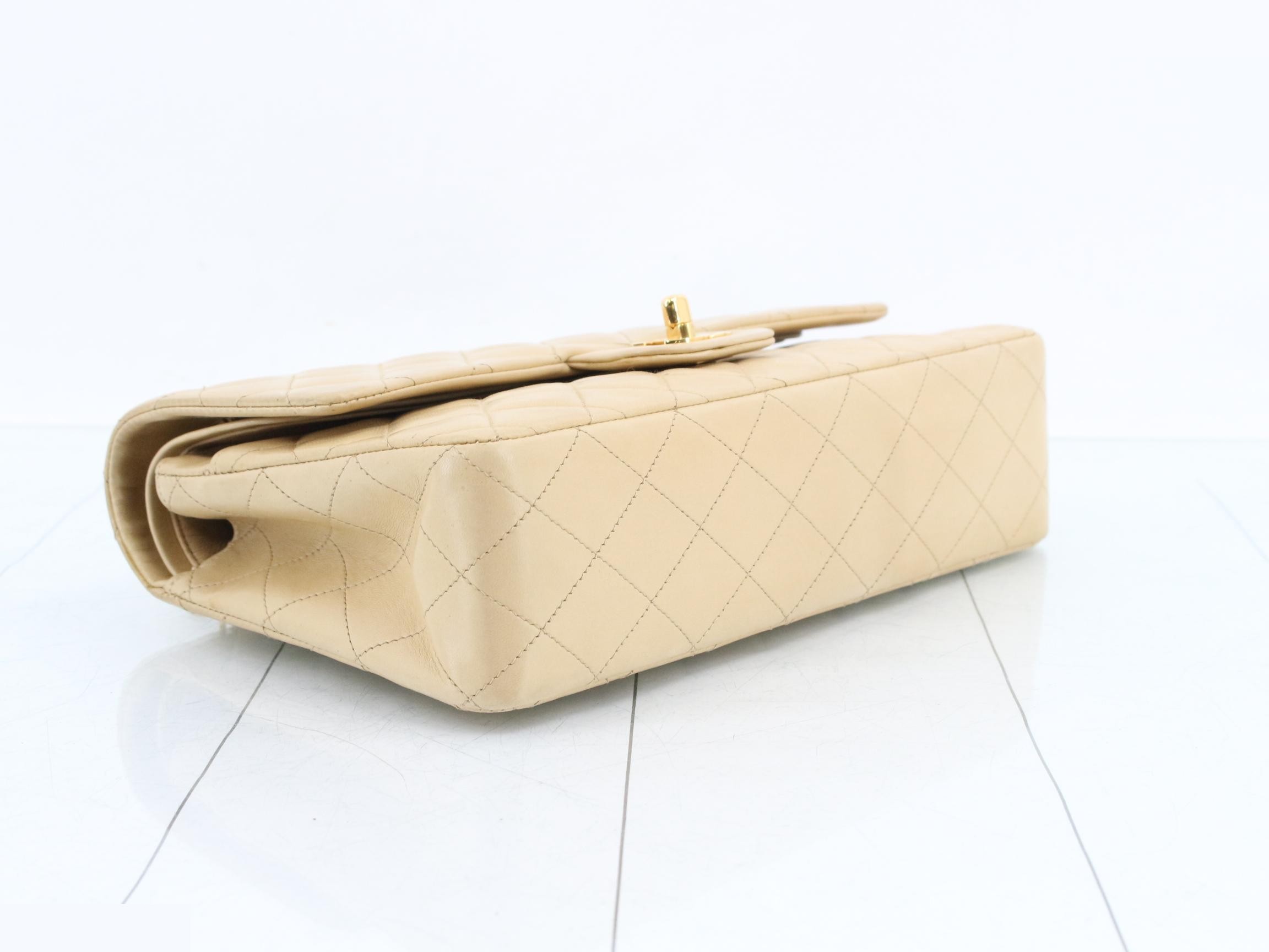 Matelassé 25 Double Flap Lambskin Chain Shoulder Bag, Beige, Series 2 — view 5