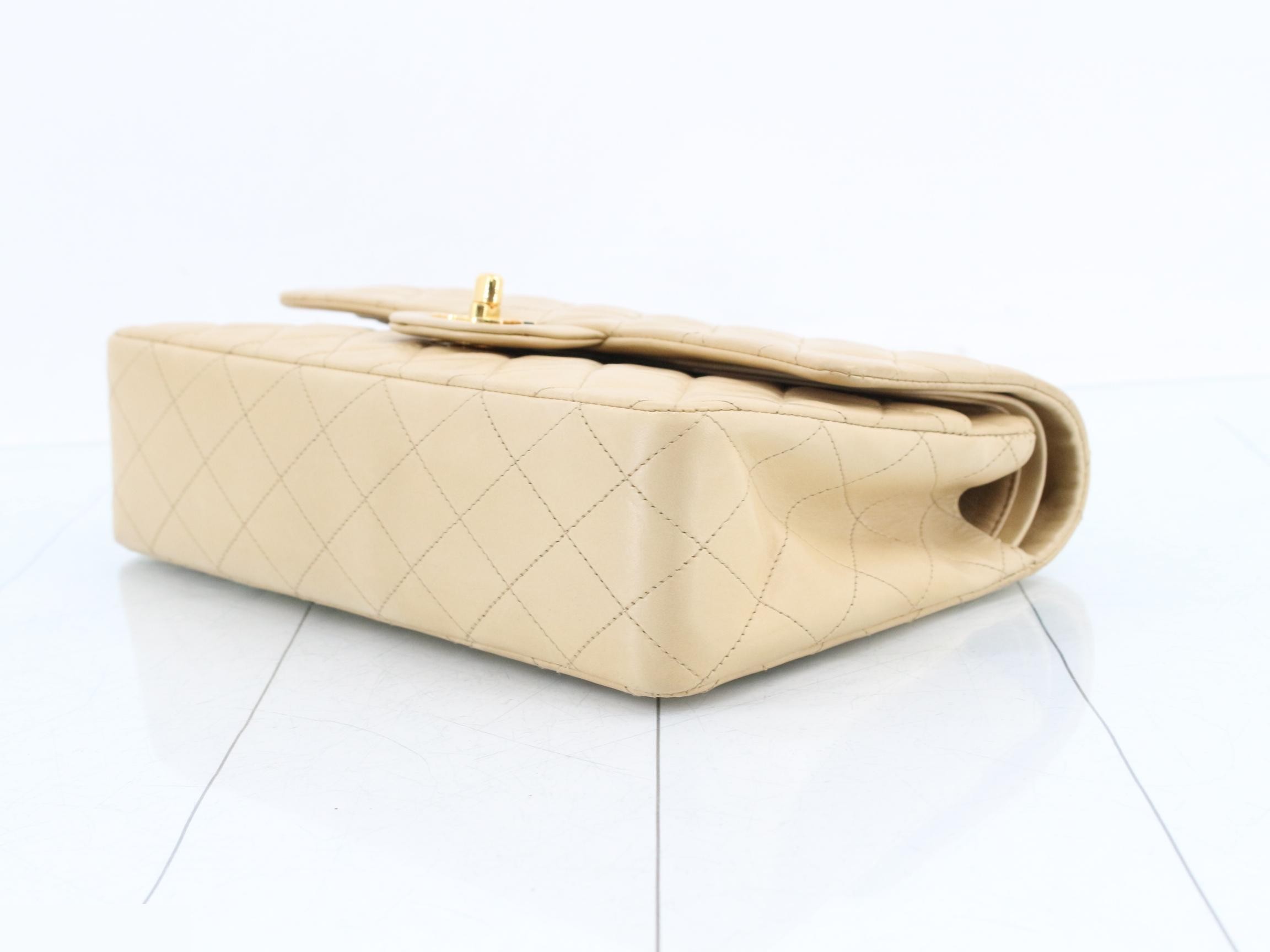 Matelassé 25 Double Flap Lambskin Chain Shoulder Bag, Beige, Series 2 — view 6
