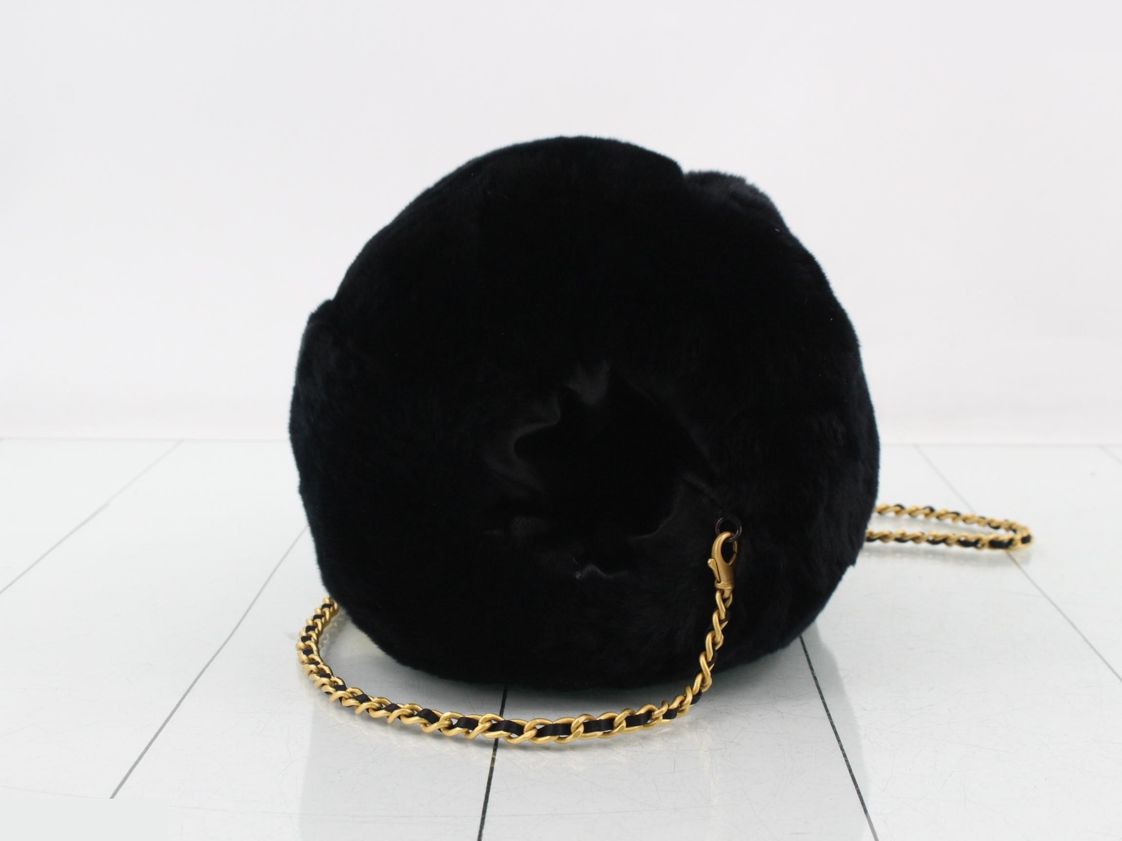 Coco Mark Fur Chain Shoulder Bag — view 3
