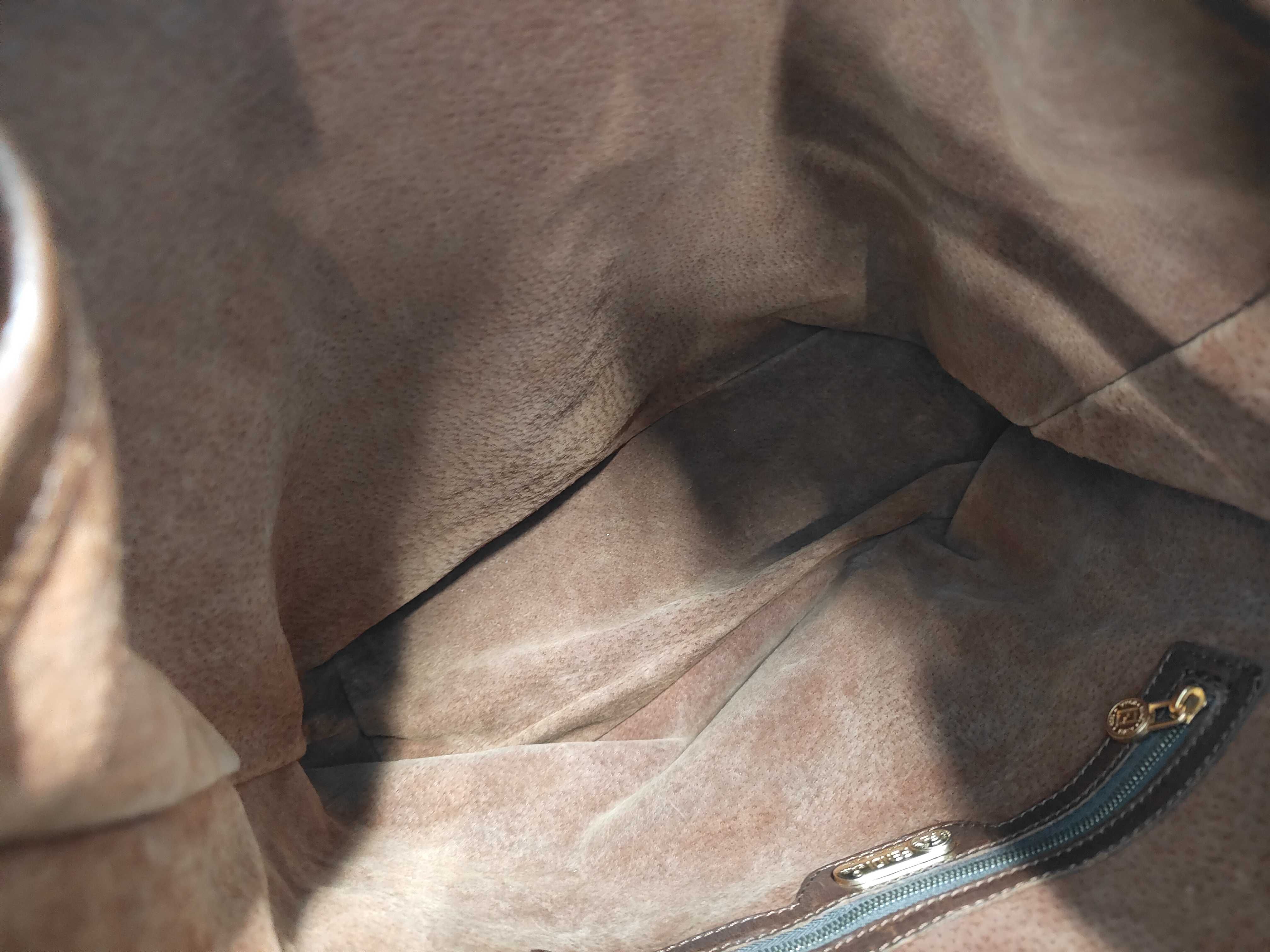 Leather Brown Braided Drawstring One-Shoulder Bag — view 7