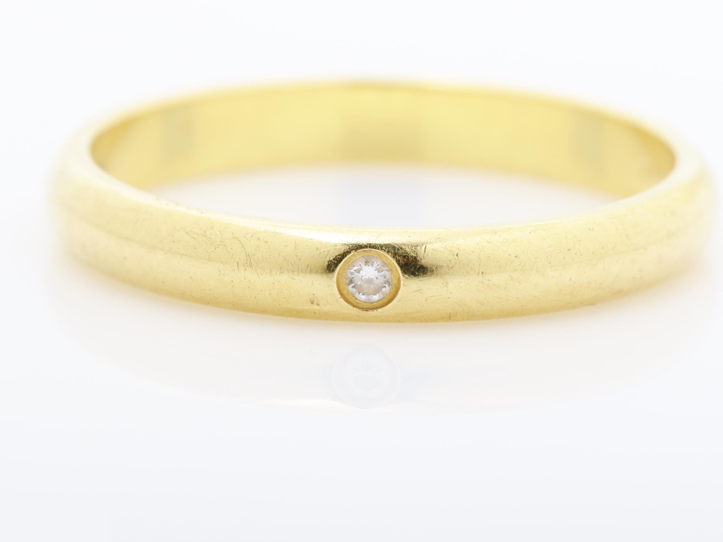 1895 Wedding Ring, 1PD, Au750YG Ring, 2.31g, #50 — view 2