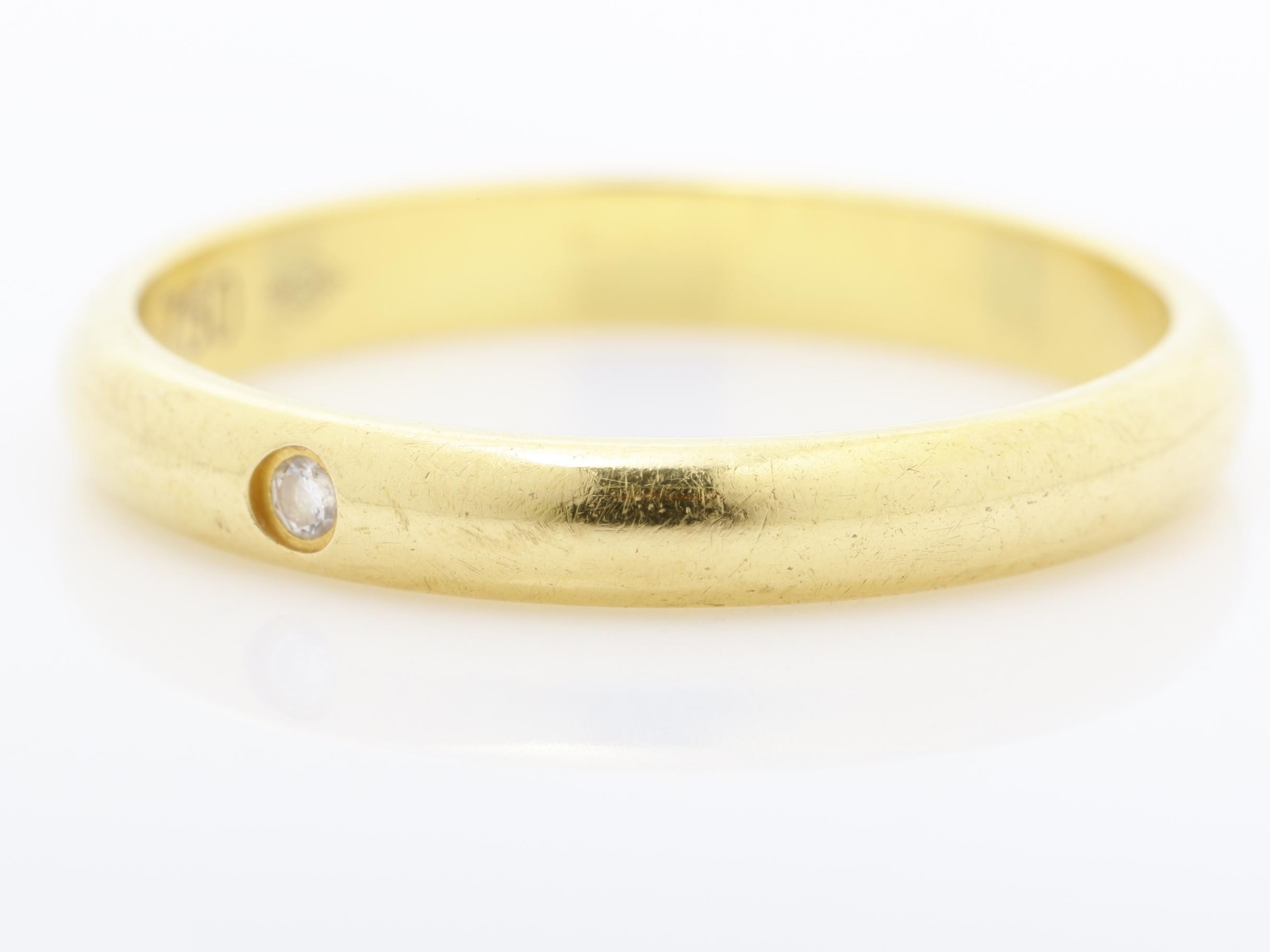1895 Wedding Ring, 1PD, Au750YG Ring, 2.31g, #50 — view 3