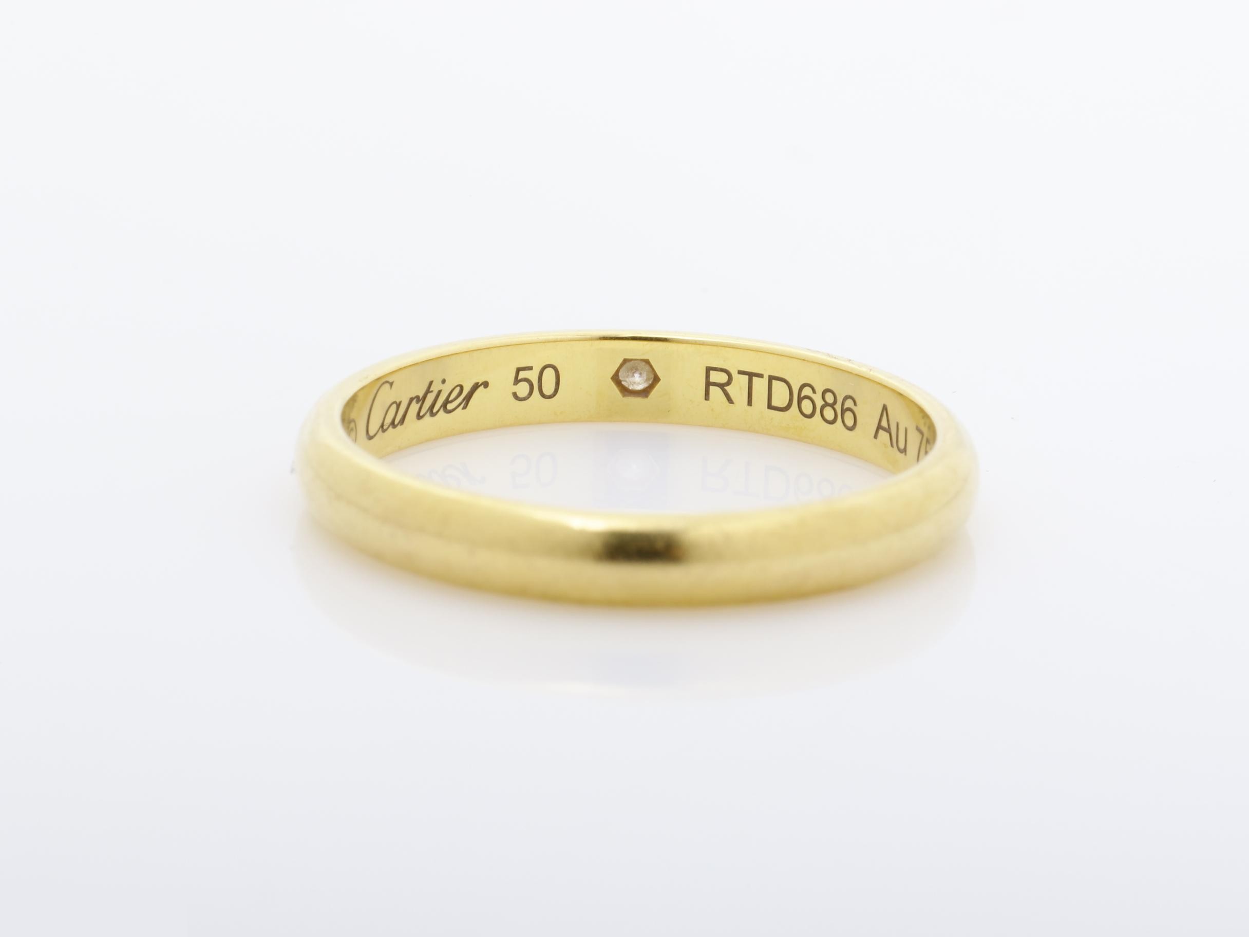 1895 Wedding Ring, 1PD, Au750YG Ring, 2.31g, #50 — view 4