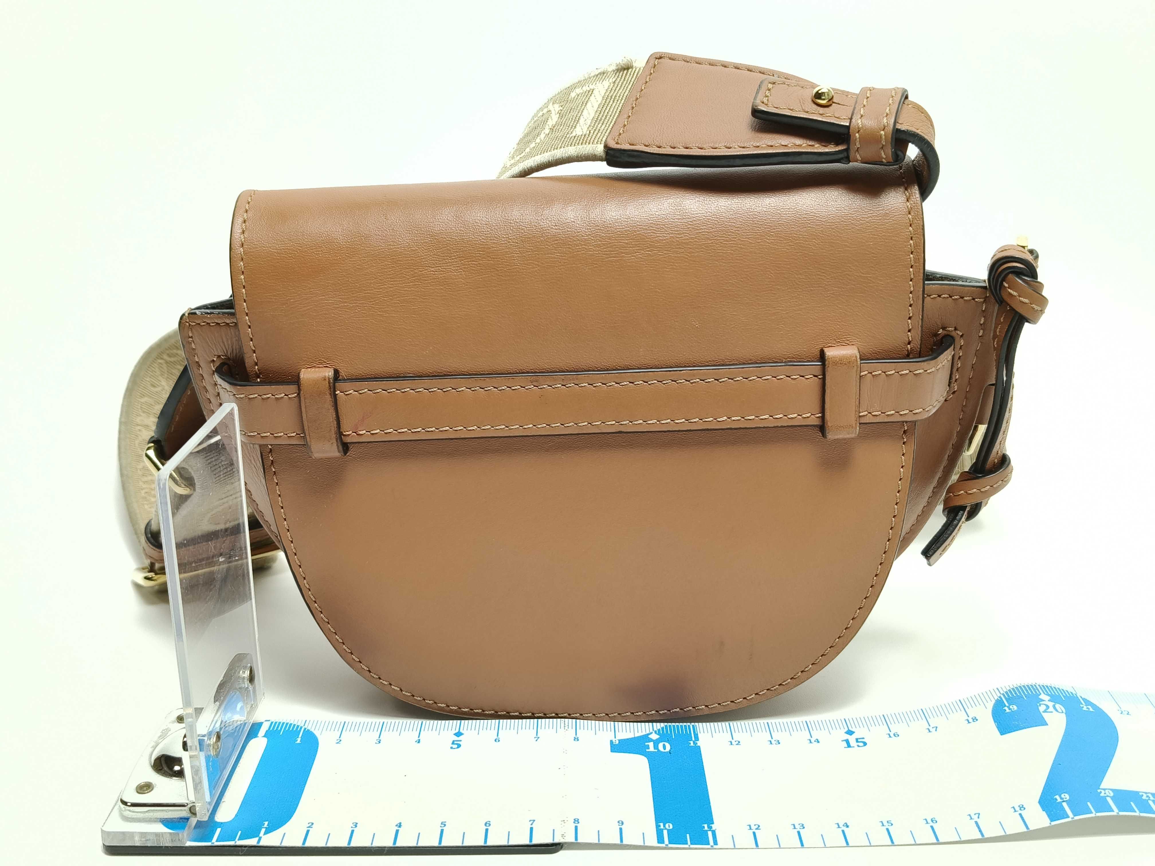 Gate Dual Mini Shoulder Bag, Leather, Brown, Anagram Shoulder Bag — view 2