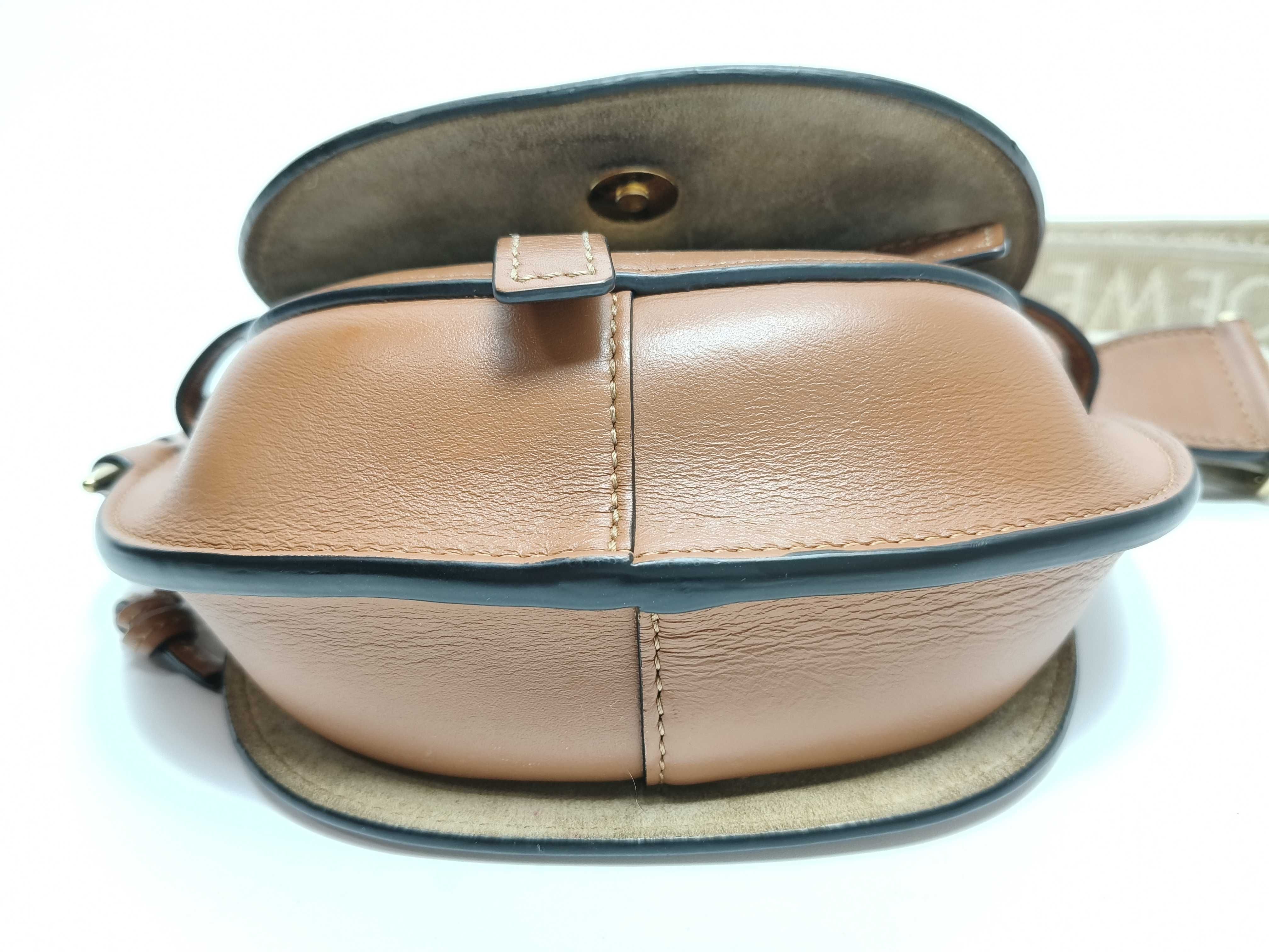 Gate Dual Mini Shoulder Bag, Leather, Brown, Anagram Shoulder Bag — view 7