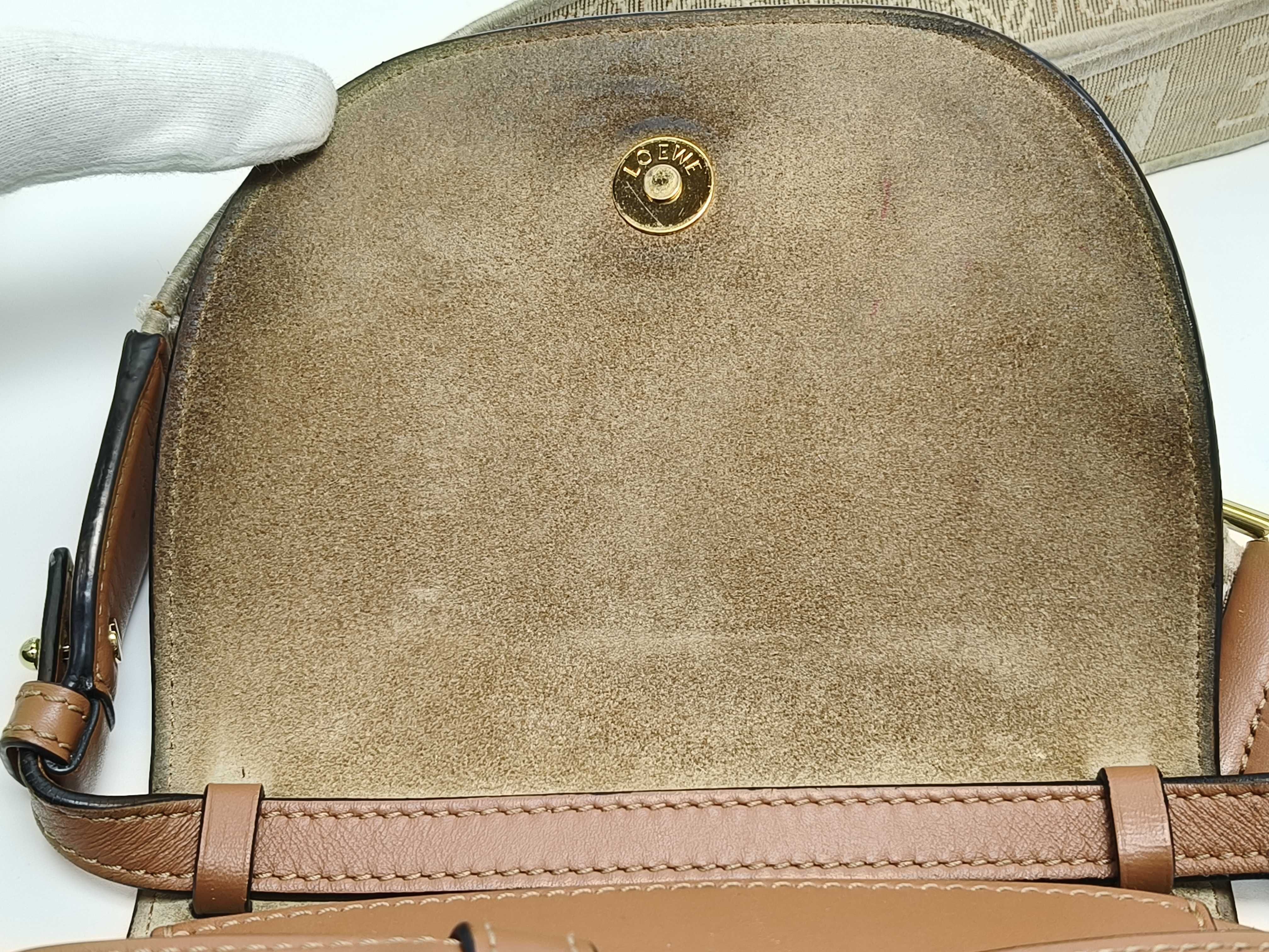 Gate Dual Mini Shoulder Bag, Leather, Brown, Anagram Shoulder Bag — view 8