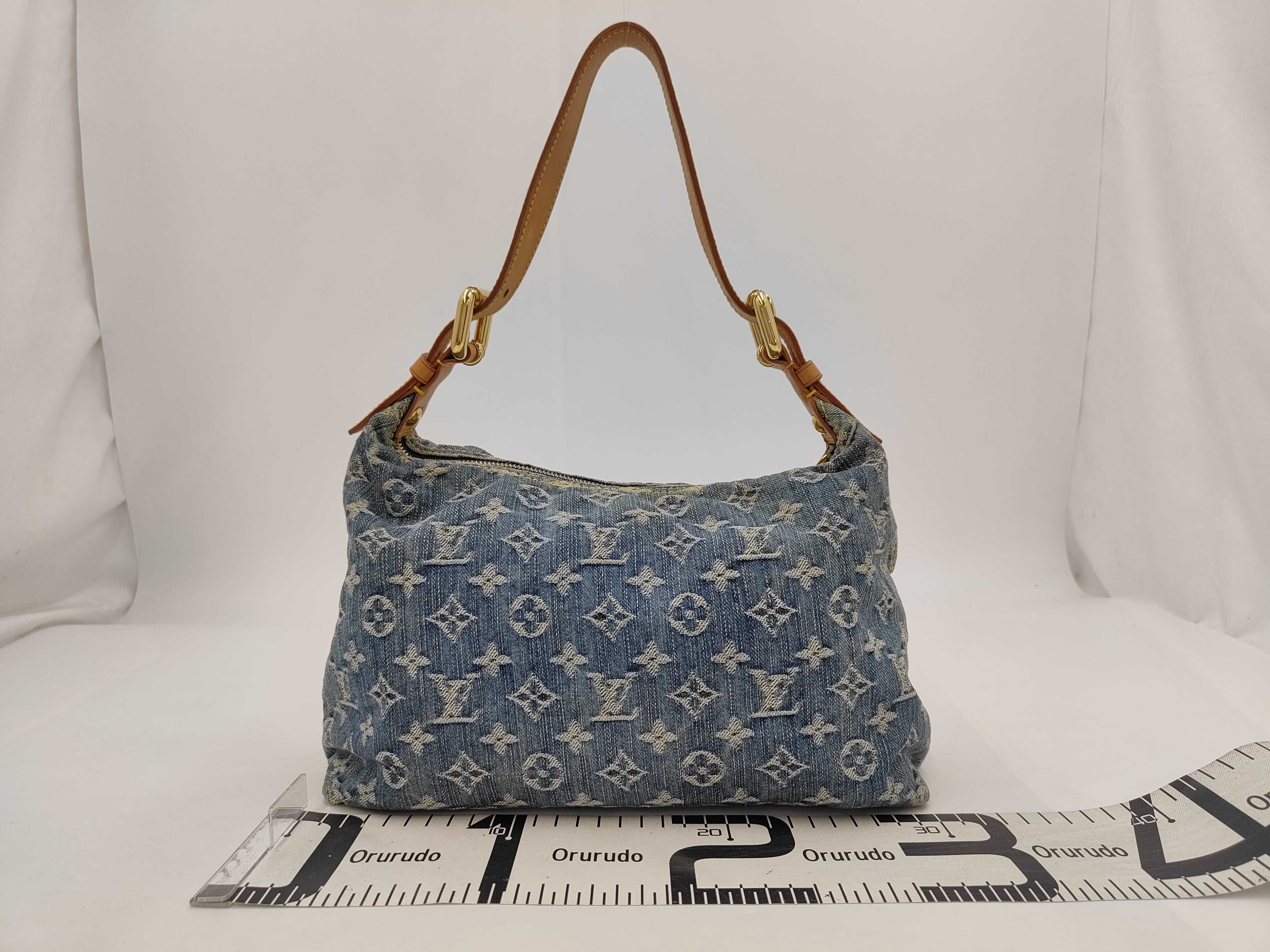 Monogram Denim Baggy PM Blue x Brown M95049 FL0016 Handbag — view 2
