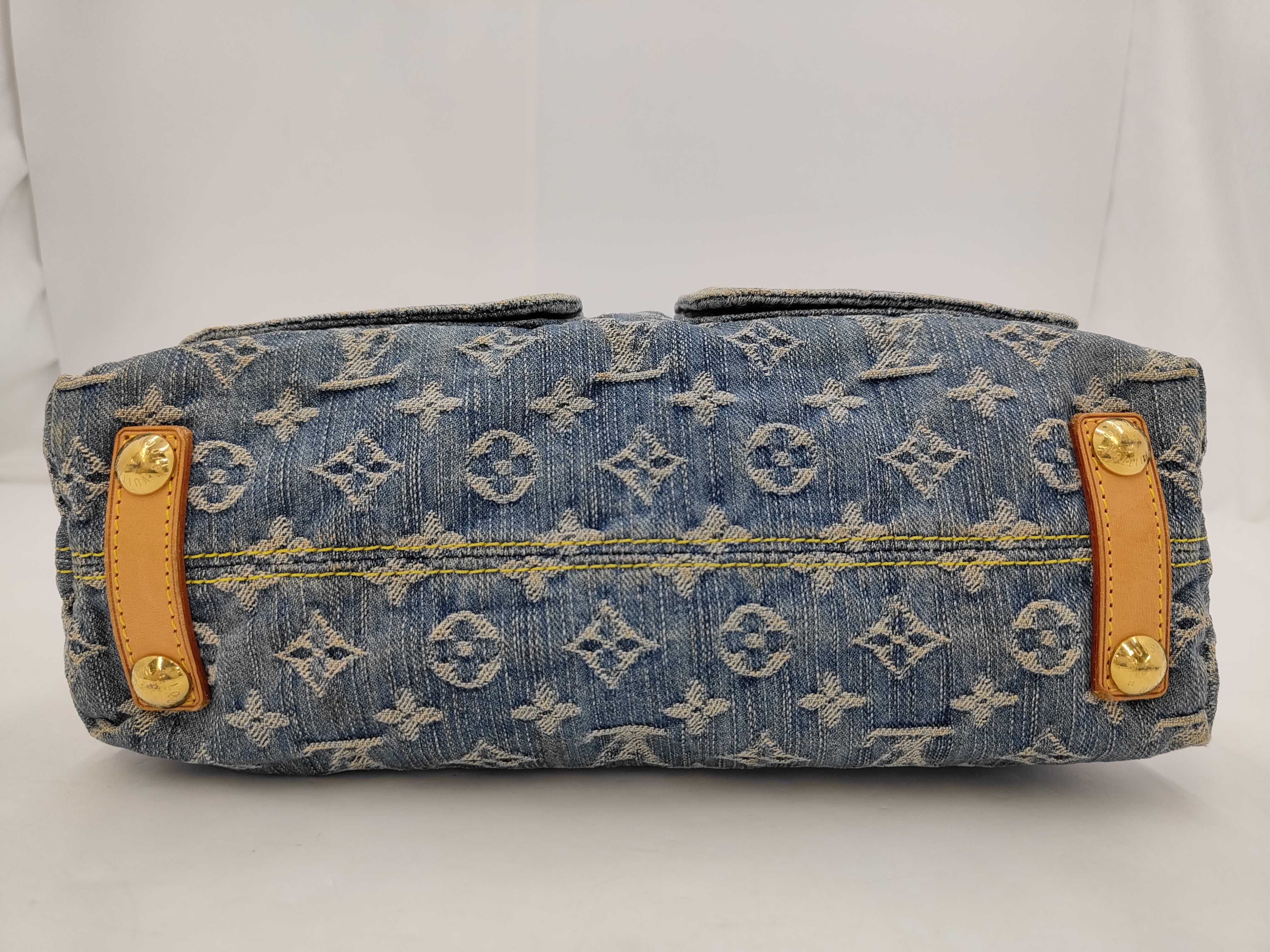 Monogram Denim Baggy PM Blue x Brown M95049 FL0016 Handbag — view 3