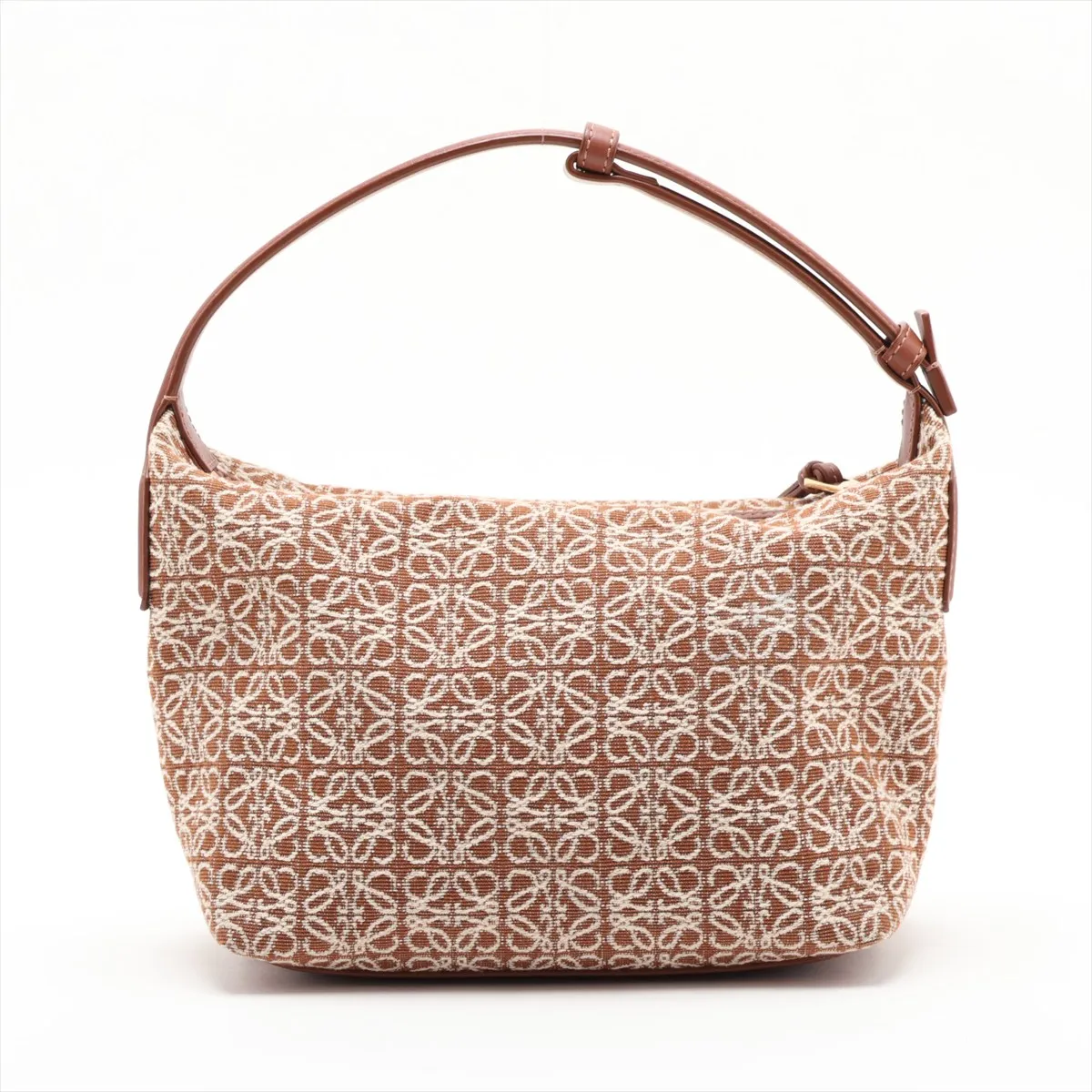 Repeat Anagram Cubie Canvas x Leather Handbag, Brown — view 2
