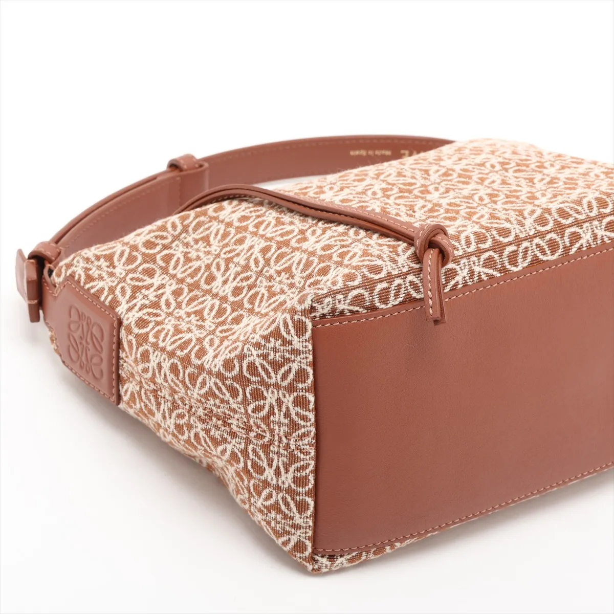 Repeat Anagram Cubie Canvas x Leather Handbag, Brown — view 4
