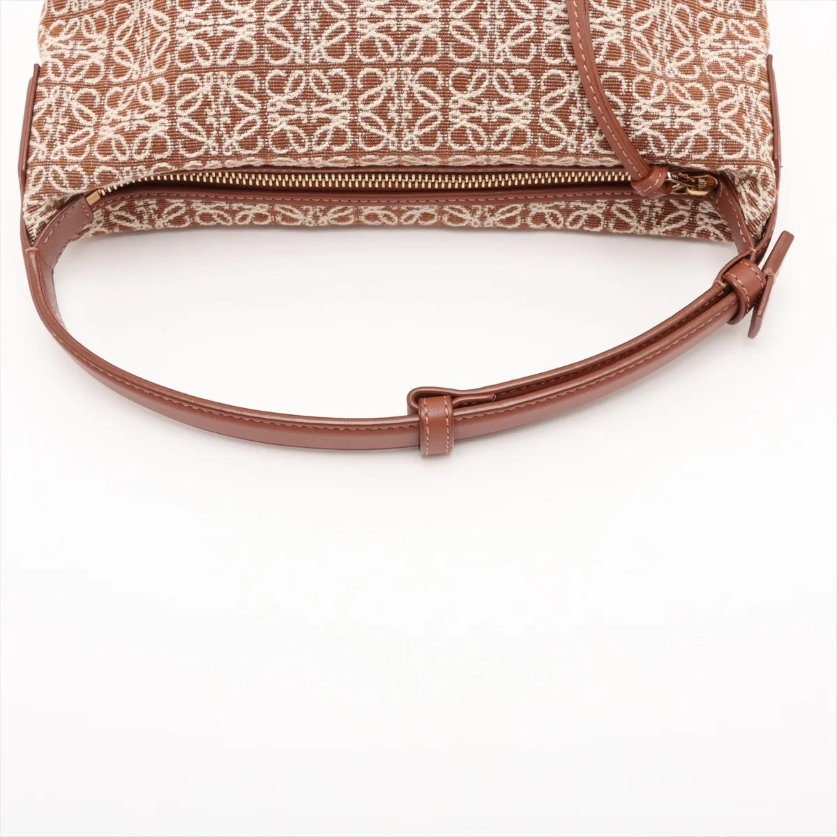 Repeat Anagram Cubie Canvas x Leather Handbag, Brown — view 5