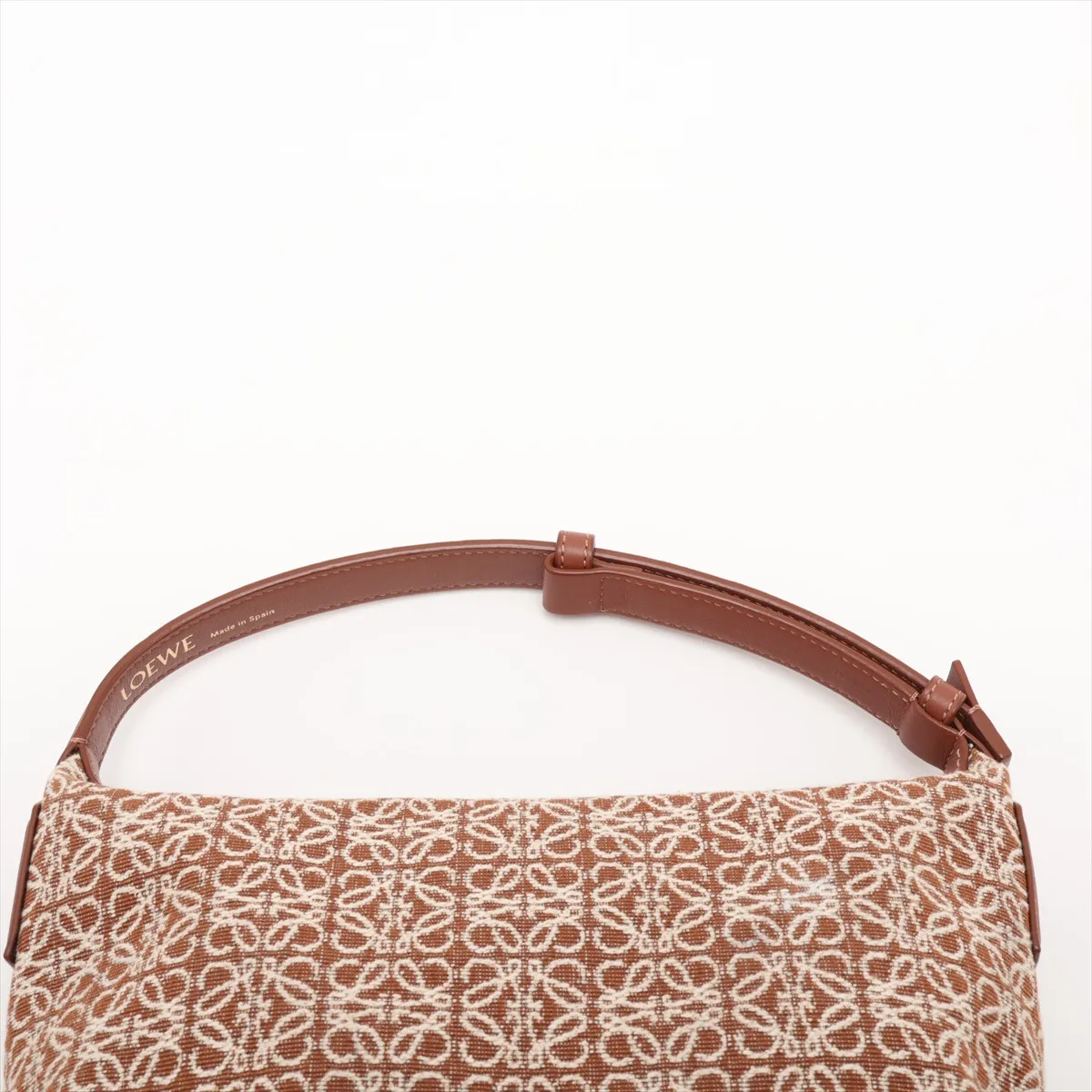 Repeat Anagram Cubie Canvas x Leather Handbag, Brown — view 6