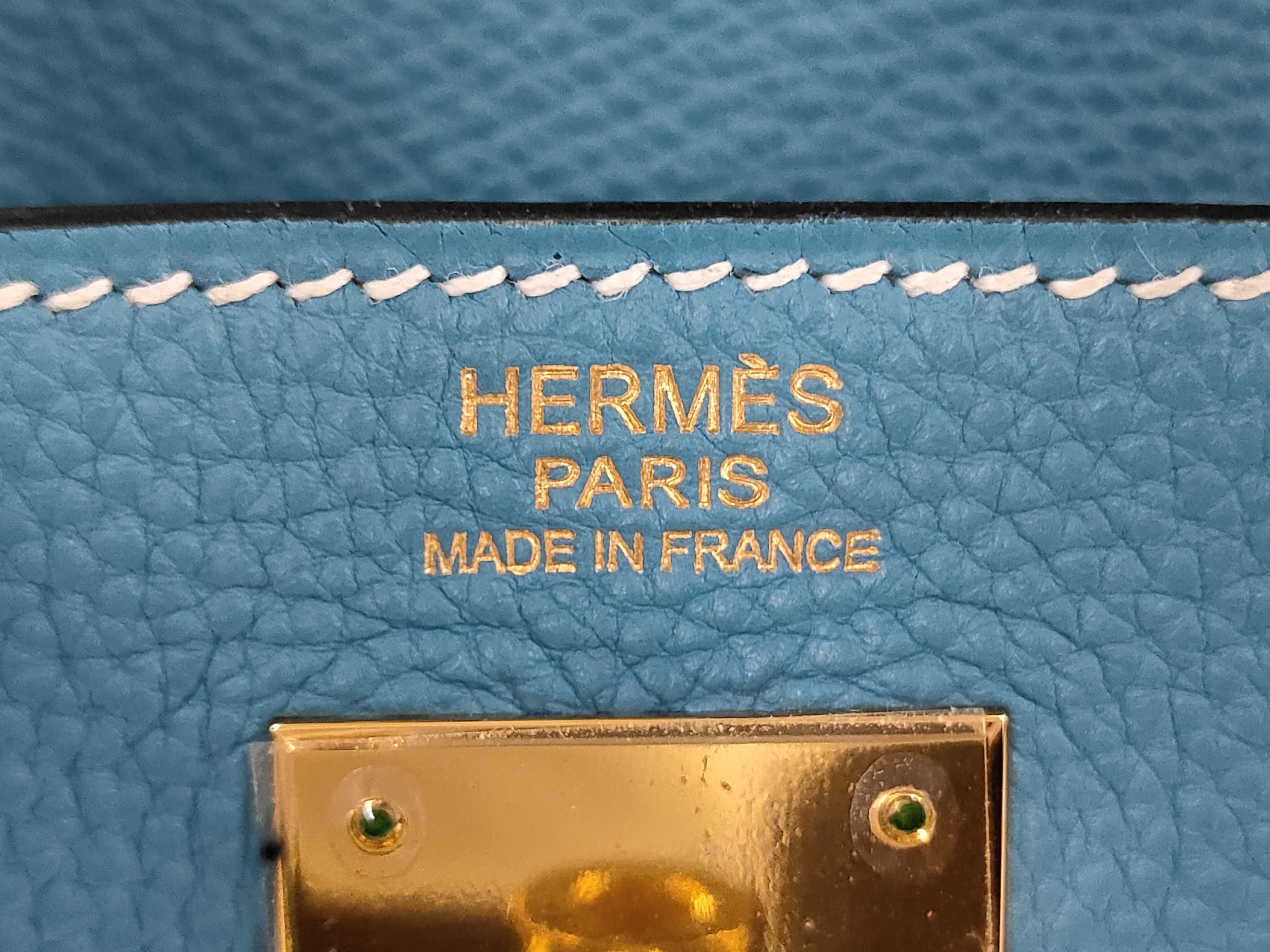 Kelly 32 Blue Jean Taurillon Leather Gold Hardware [Stamp] K Handbag — view 13