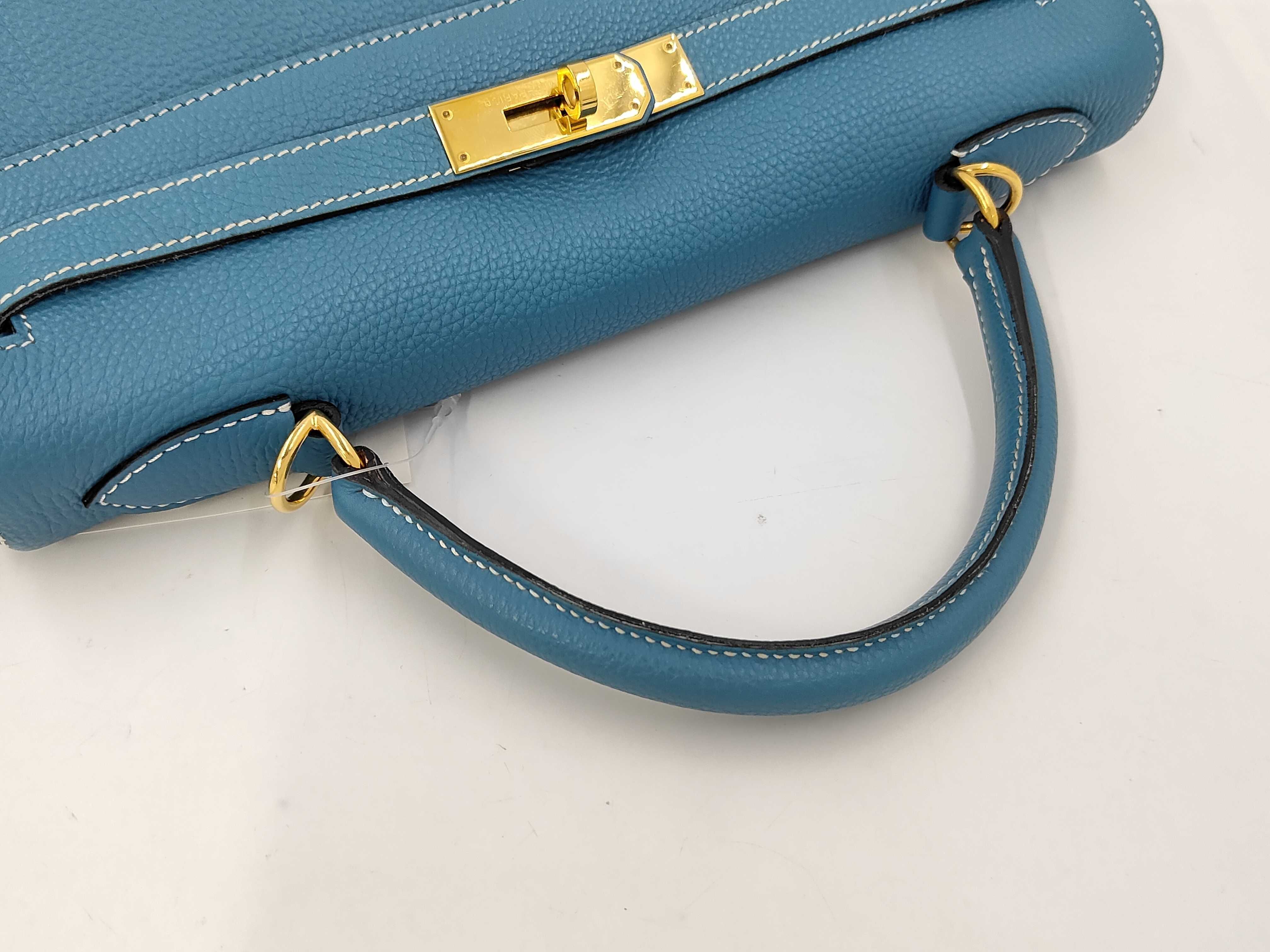 Kelly 32 Blue Jean Taurillon Leather Gold Hardware [Stamp] K Handbag — view 3