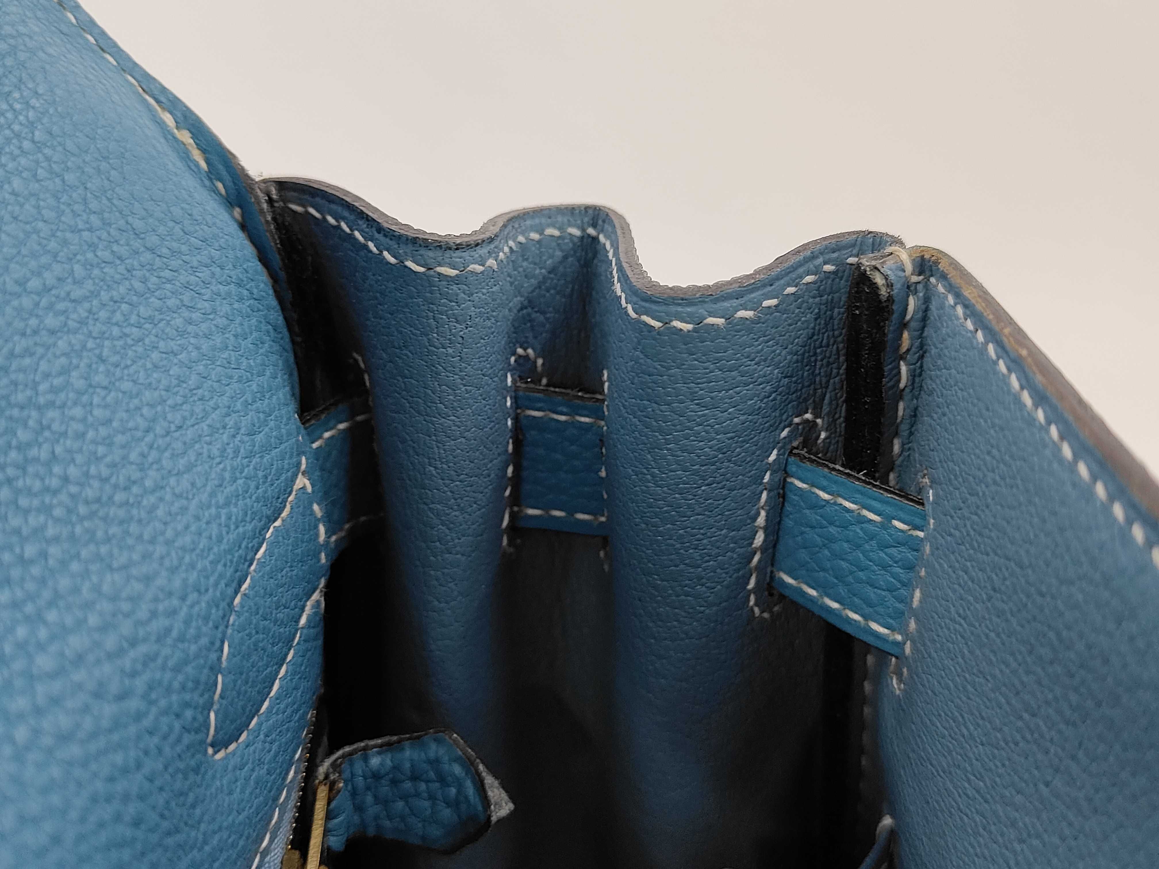 Kelly 32 Blue Jean Taurillon Leather Gold Hardware [Stamp] K Handbag — view 10