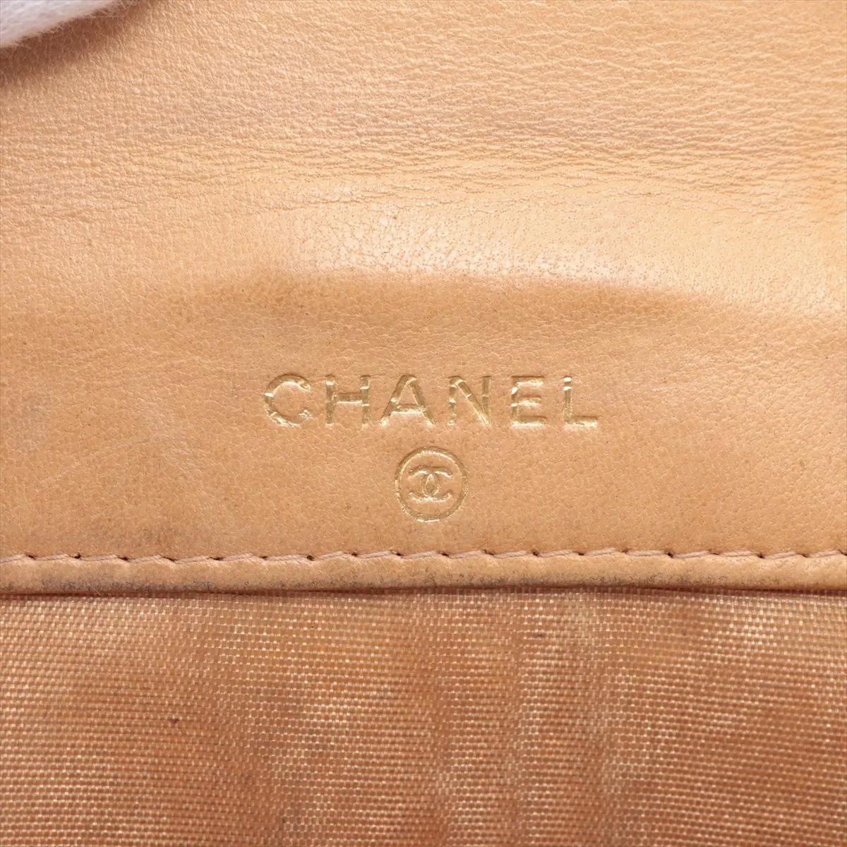 Cocomark Caviar Skin Compact Wallet Beige Gold Hardware 8377580 — view 7