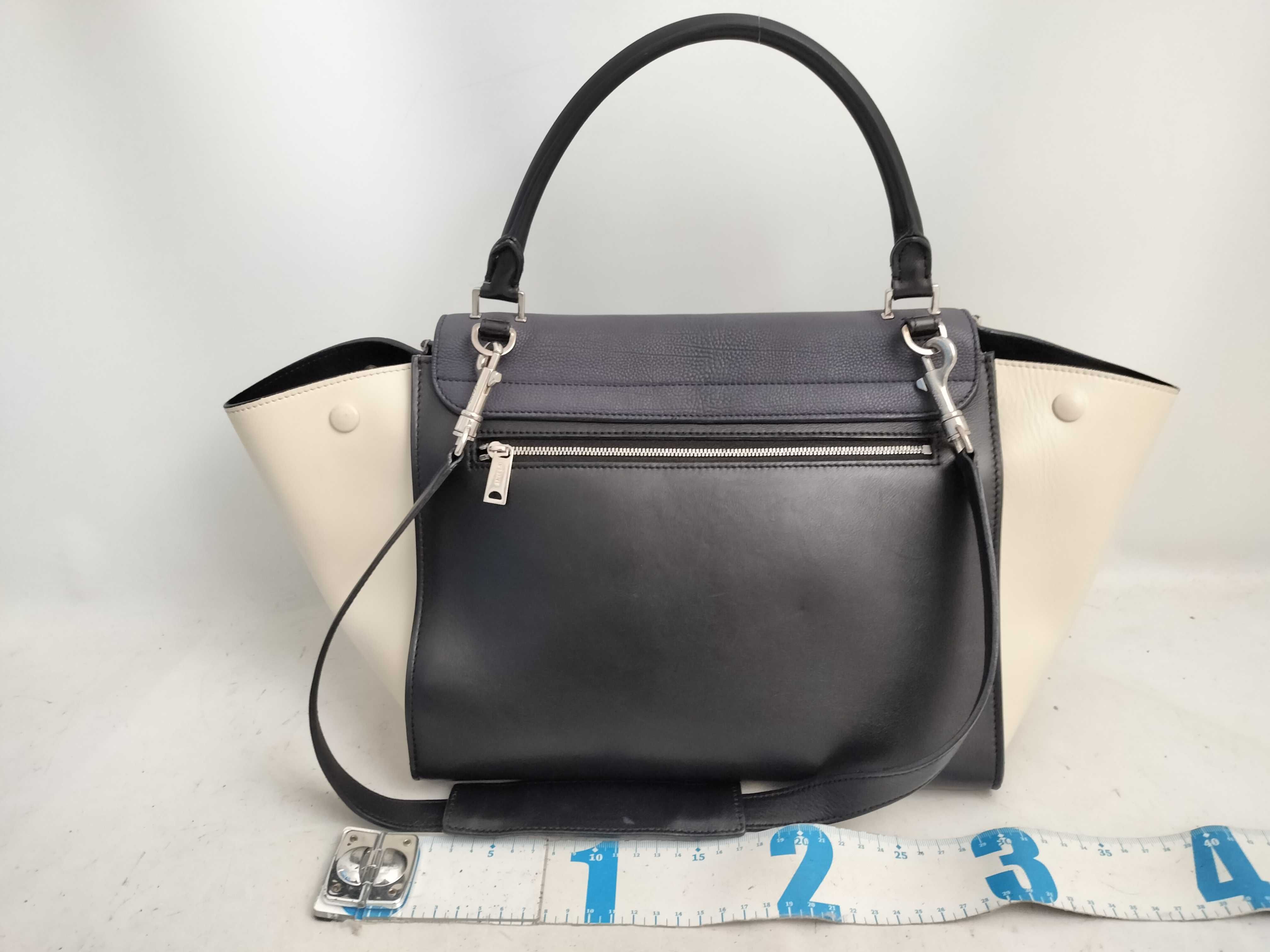 Trapeze Leather x Suede 2-Way Handbag, Multicolor — view 2