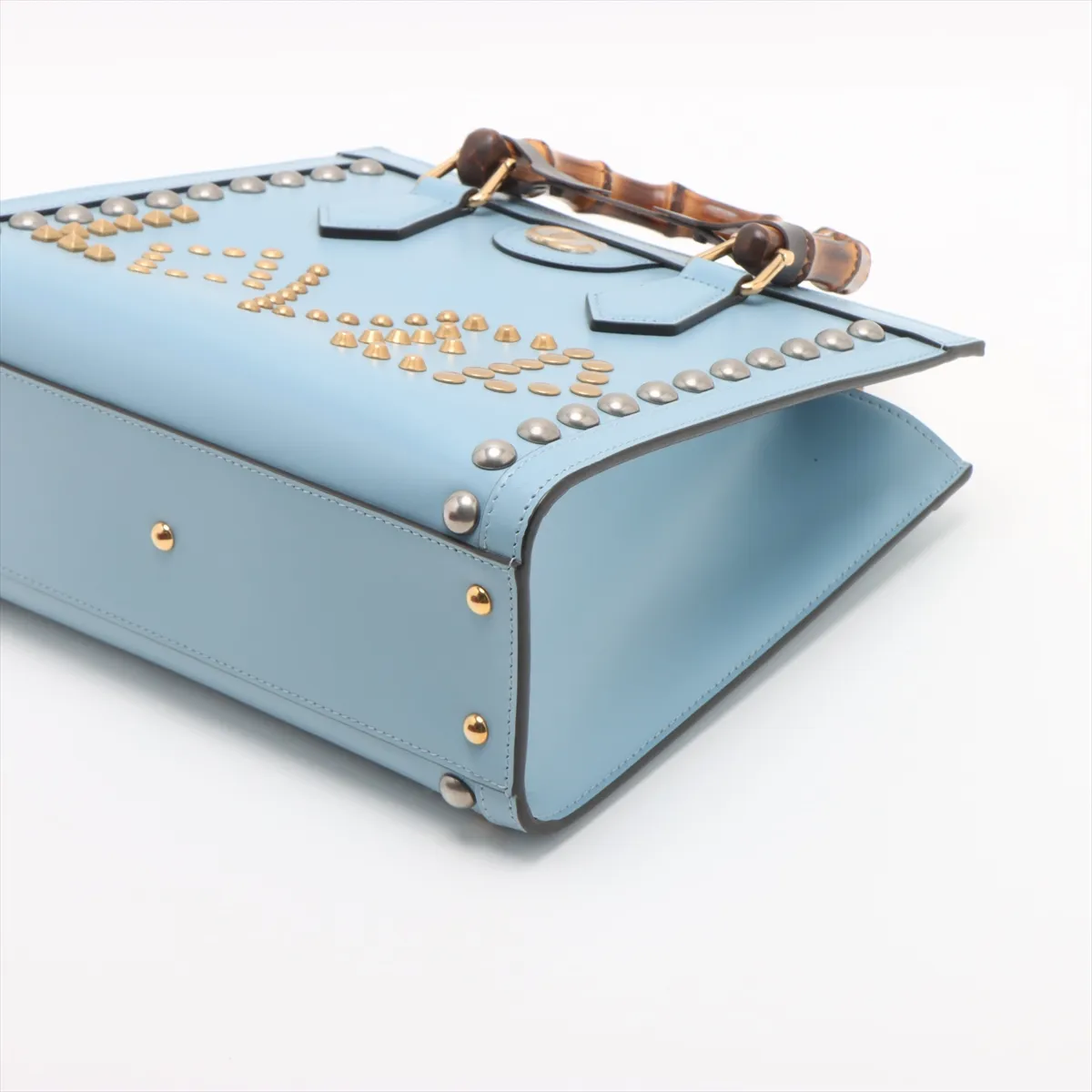 Bamboo Diana Leather 2WAY Handbag Blue 702721 — view 3