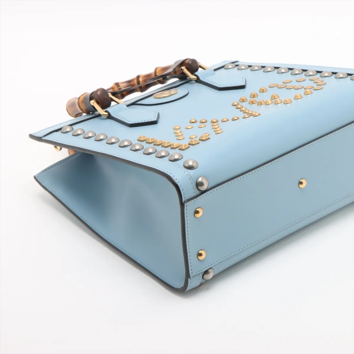 Bamboo Diana Leather 2WAY Handbag Blue 702721 — view 4
