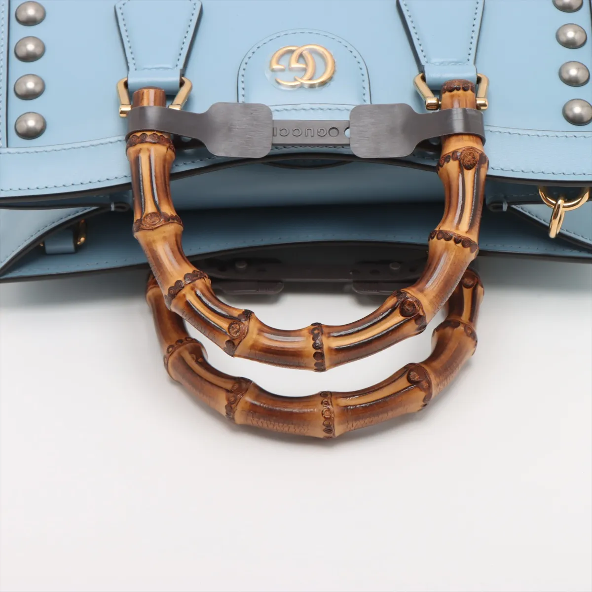 Bamboo Diana Leather 2WAY Handbag Blue 702721 — view 5