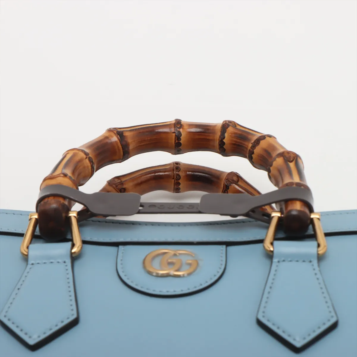Bamboo Diana Leather 2WAY Handbag Blue 702721 — view 6