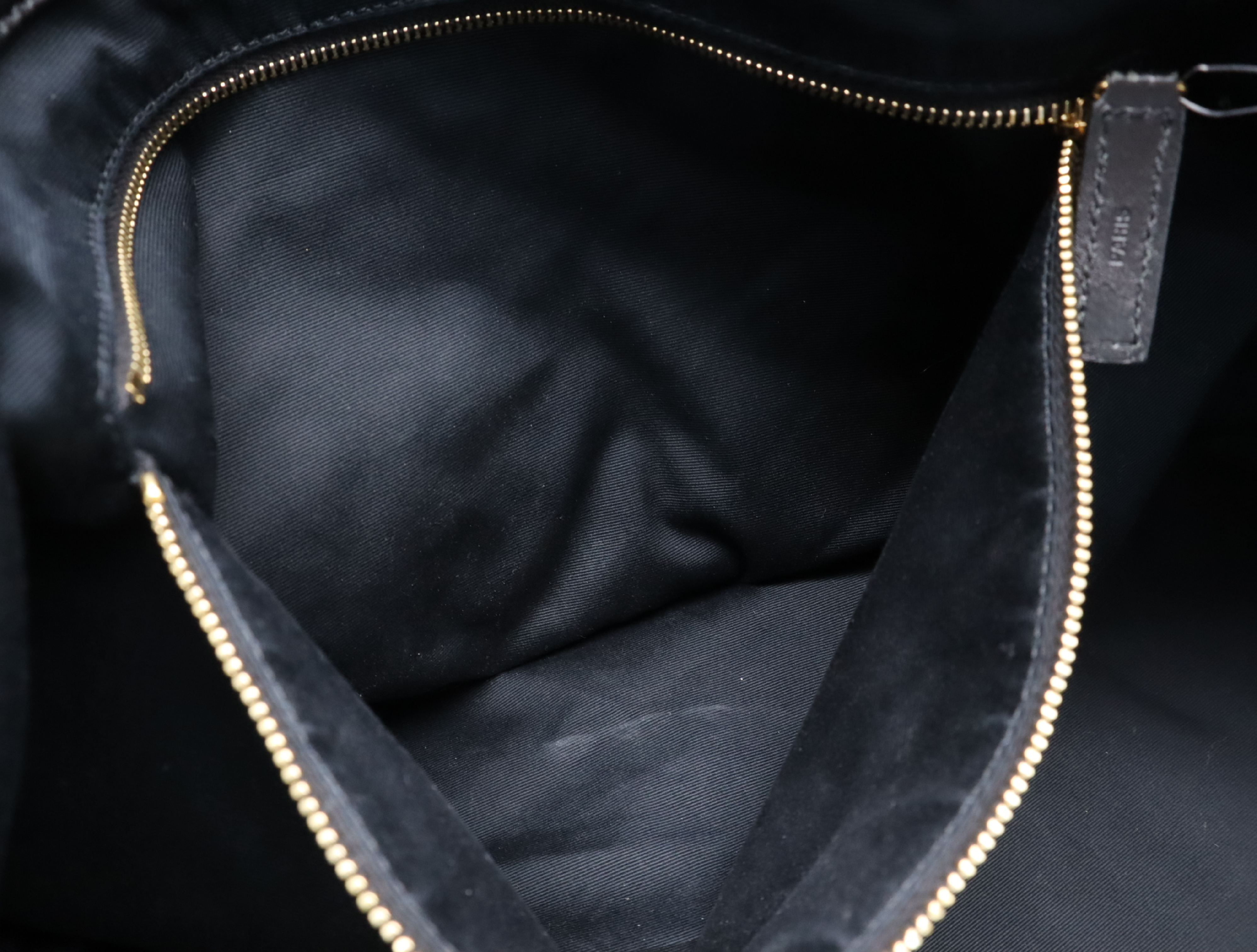 Leather Icare Maxi Shopping Bag, Black with Gold Hardware, Tote Bag — view 14