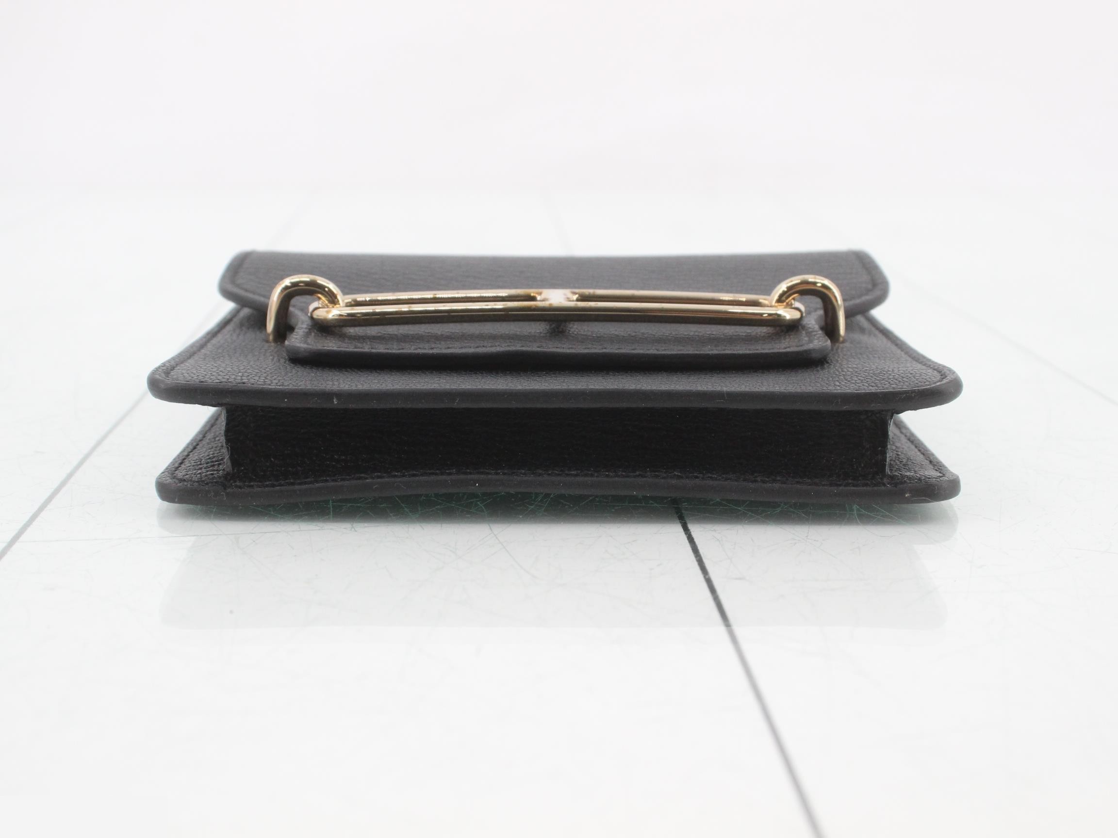 Ruri Slim Leather Bi-fold Wallet, B Stamp, Black — view 3