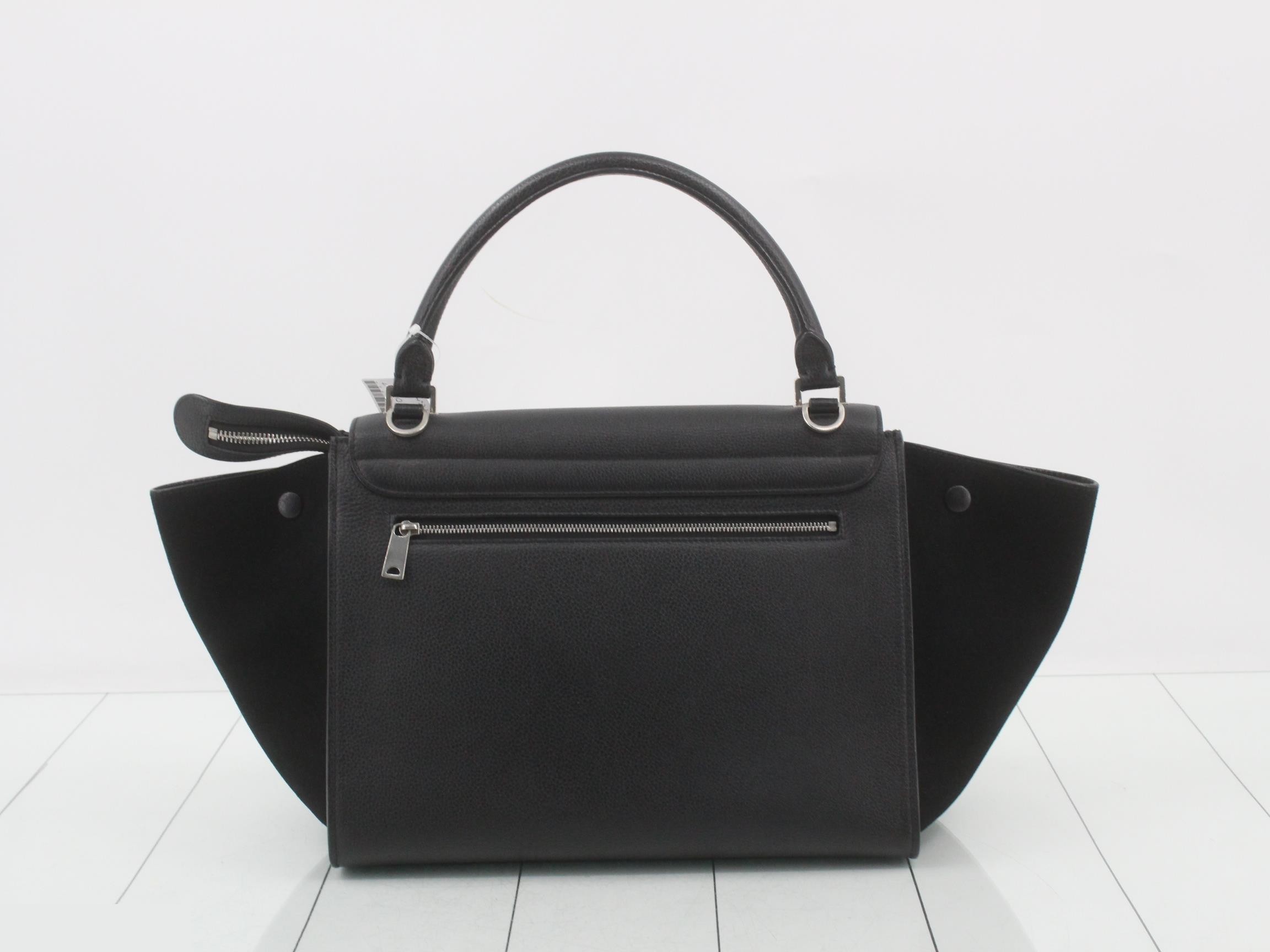 Trapeze Leather Suede Black 2-Way Handbag — view 2