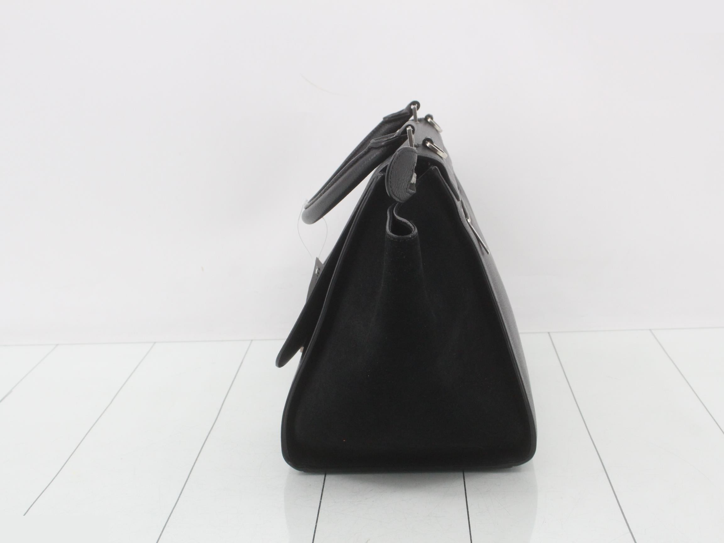 Trapeze Leather Suede Black 2-Way Handbag — view 3
