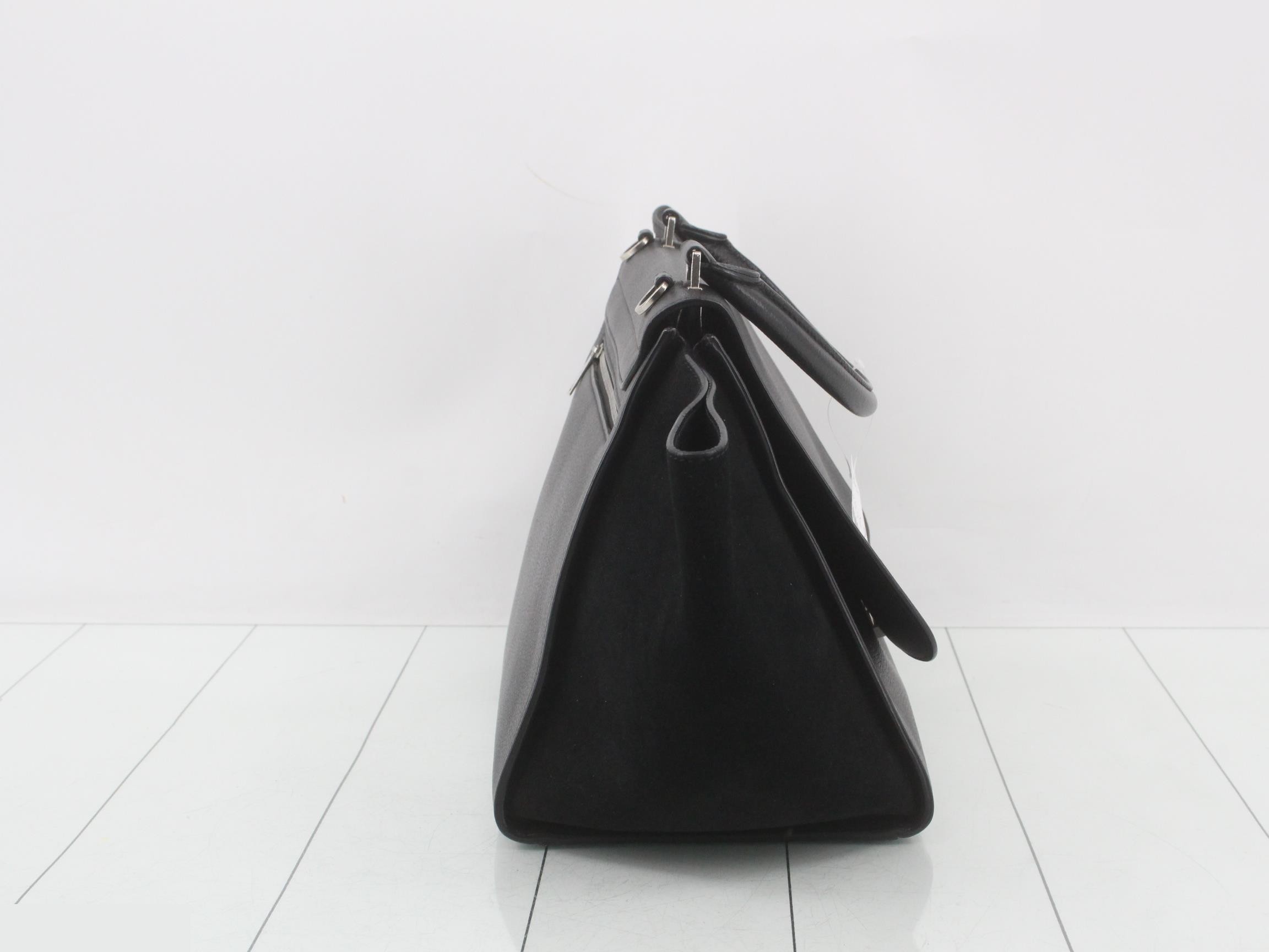 Trapeze Leather Suede Black 2-Way Handbag — view 4
