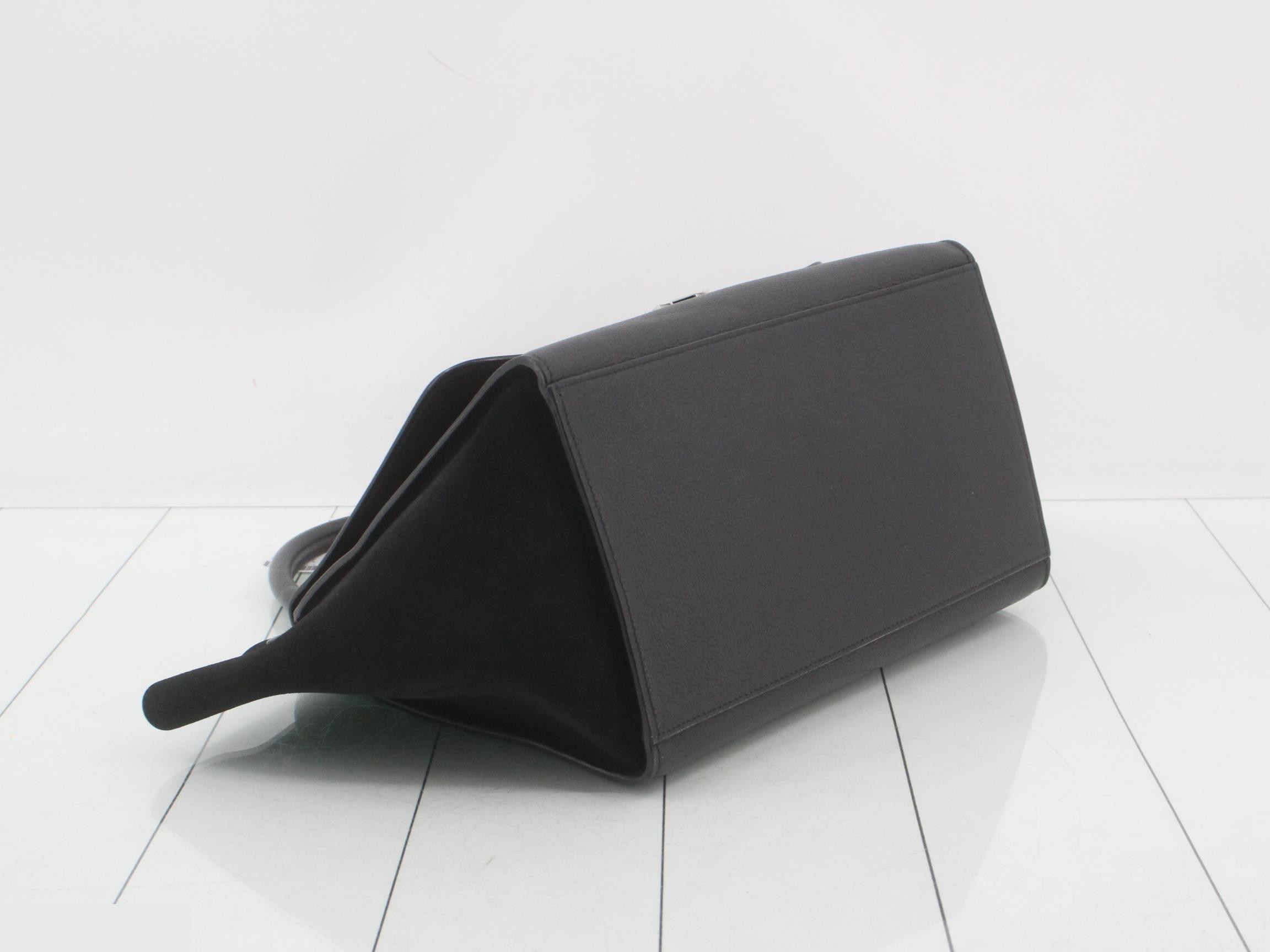 Trapeze Leather Suede Black 2-Way Handbag — view 5