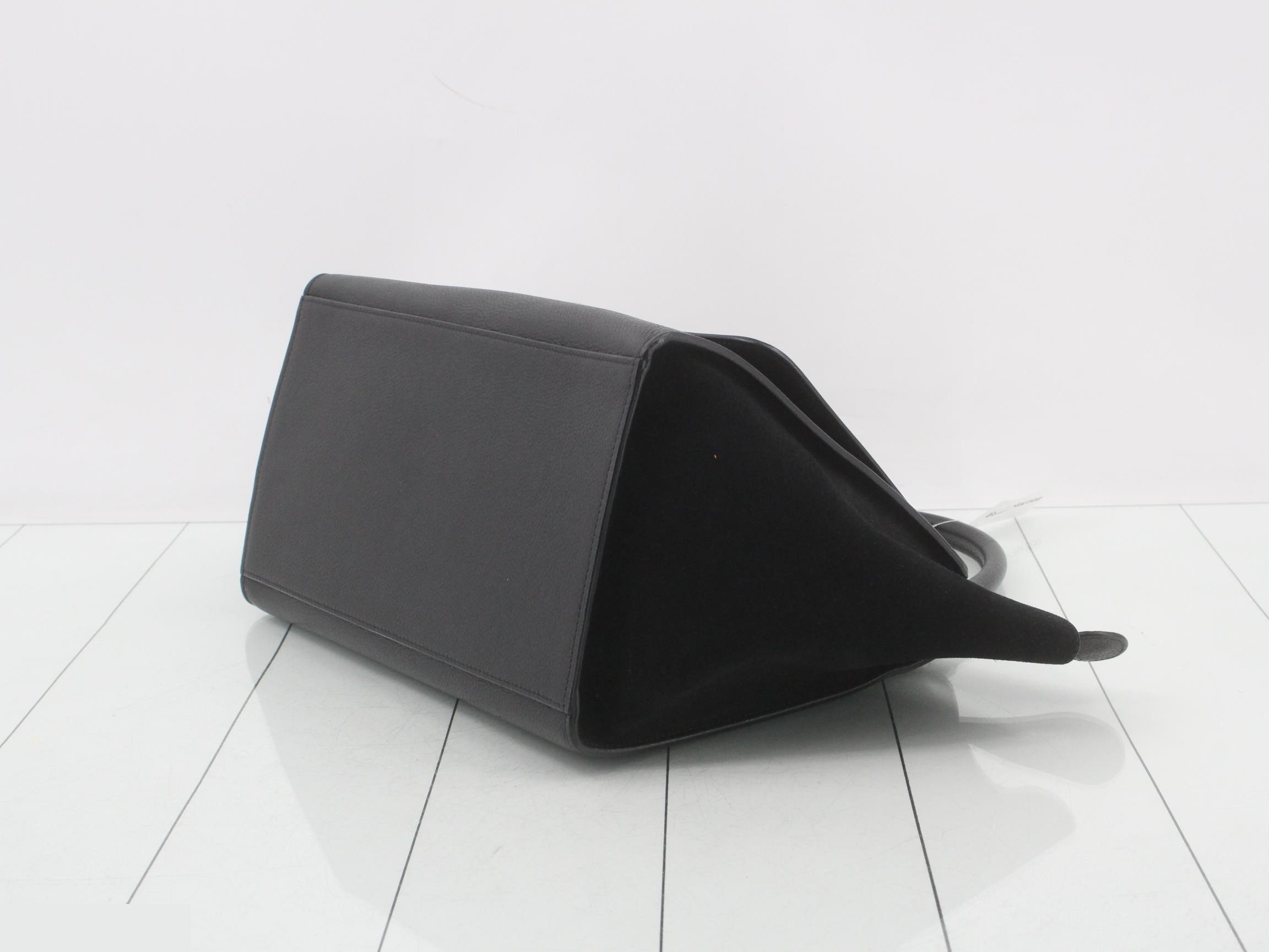 Trapeze Leather Suede Black 2-Way Handbag — view 6