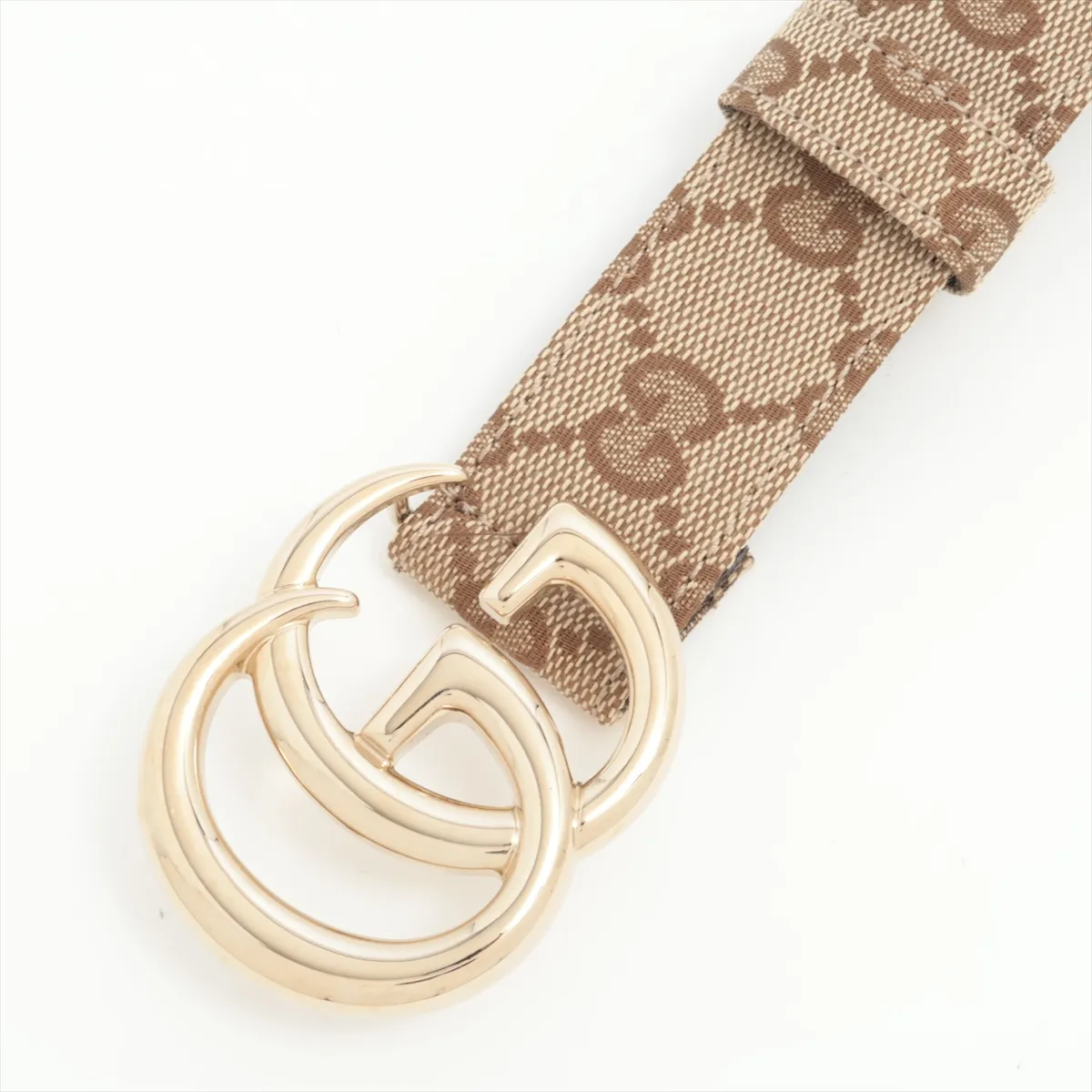 625839 GG Supreme Belt, Size 75, Canvas x Leather, Beige. Shows signs of wear, — view 2