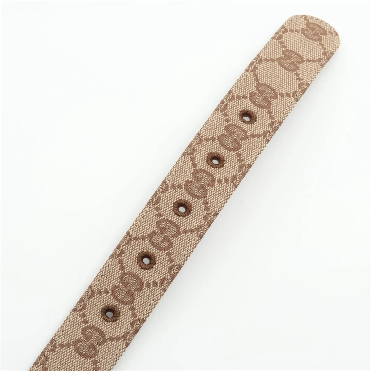 625839 GG Supreme Belt, Size 75, Canvas x Leather, Beige. Shows signs of wear, — view 3
