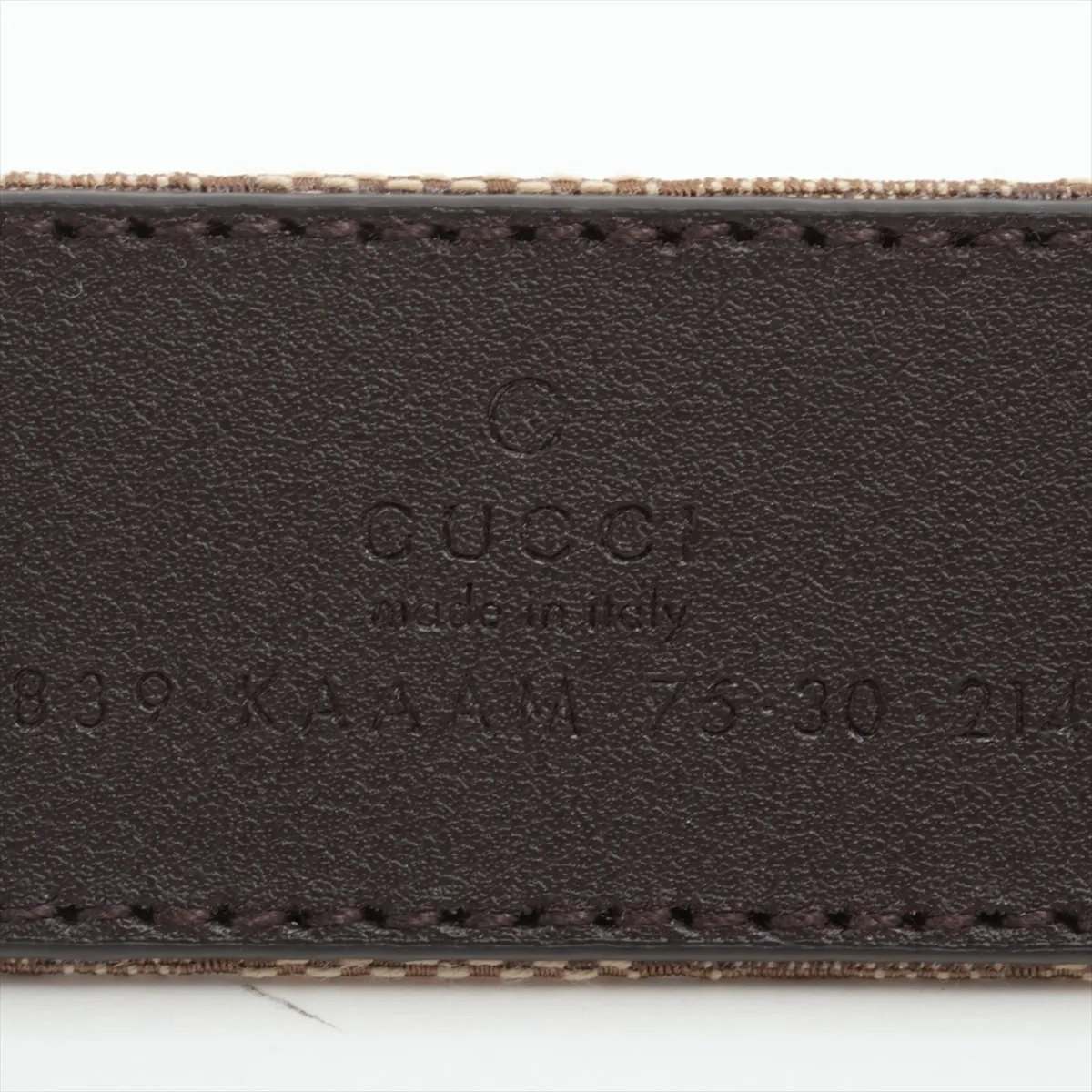 625839 GG Supreme Belt, Size 75, Canvas x Leather, Beige. Shows signs of wear, — view 5