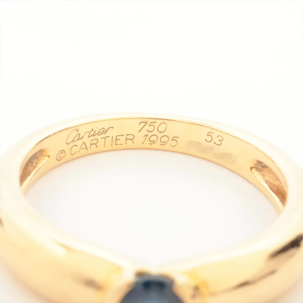 sapphire ring, 750 (yellow gold), 4.2g, size 53, D68380. Minor chips and — view 3