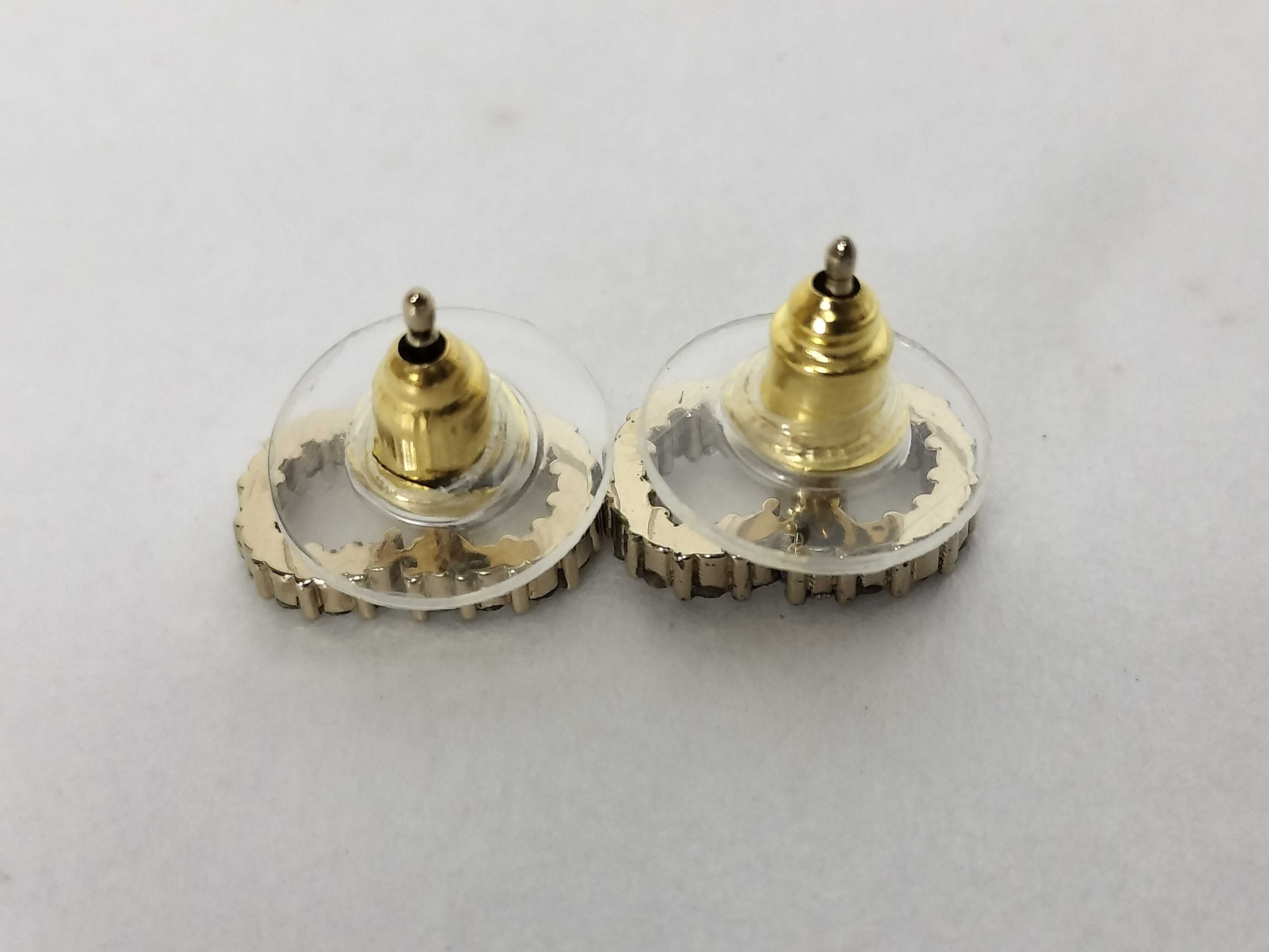 CD logo rhinestone earrings — view 2