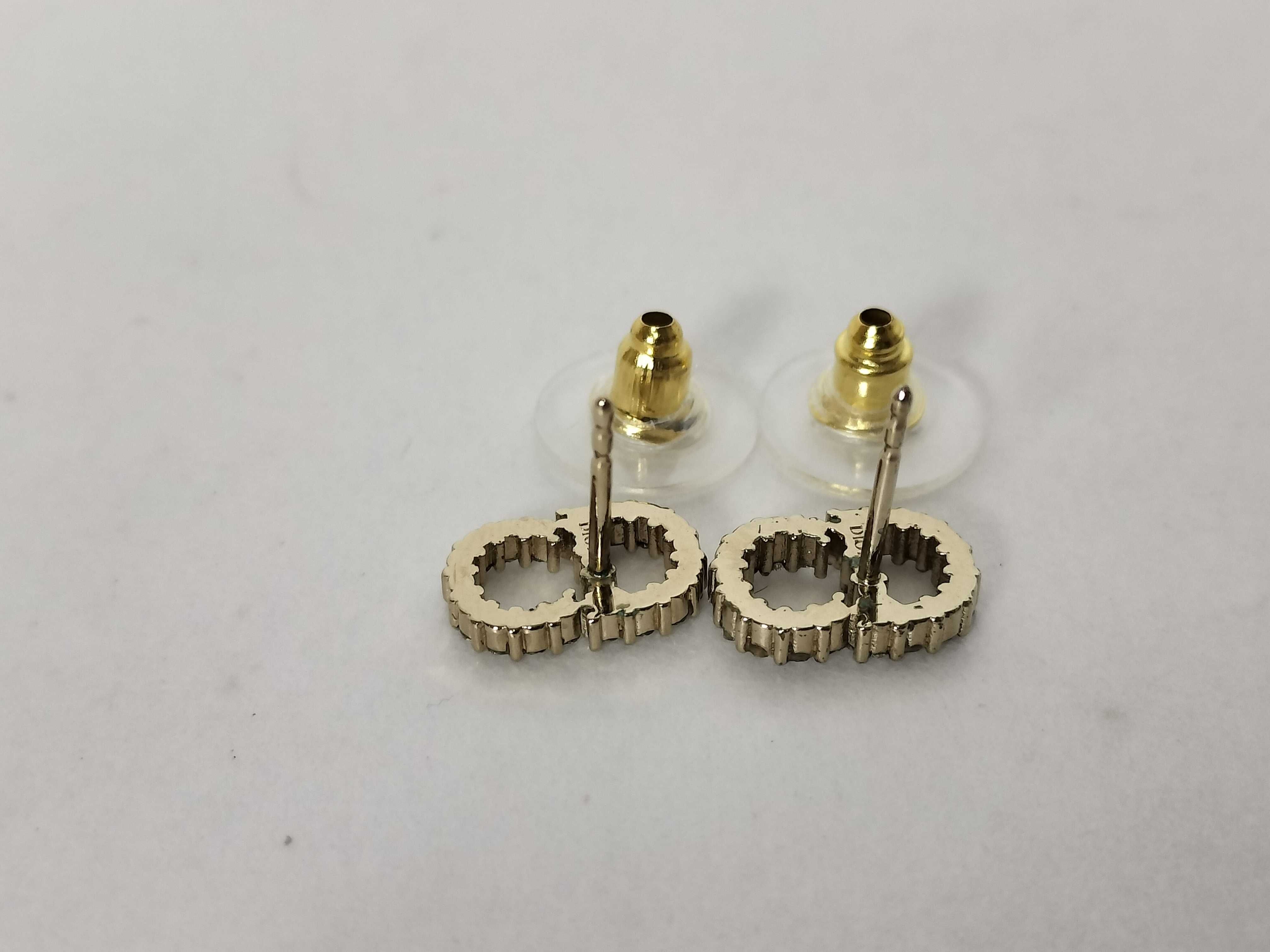 CD logo rhinestone earrings — view 3