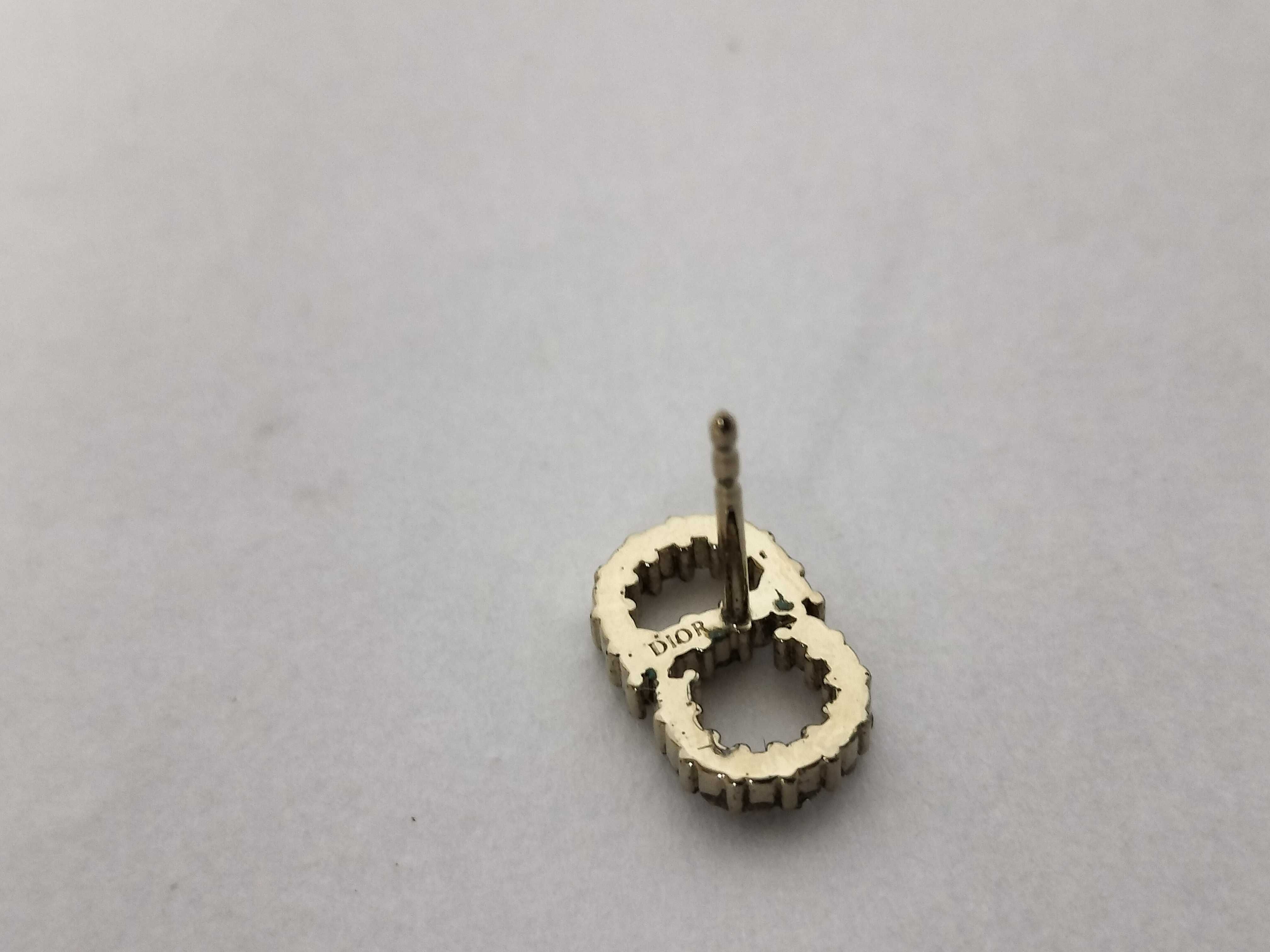 CD logo rhinestone earrings — view 4